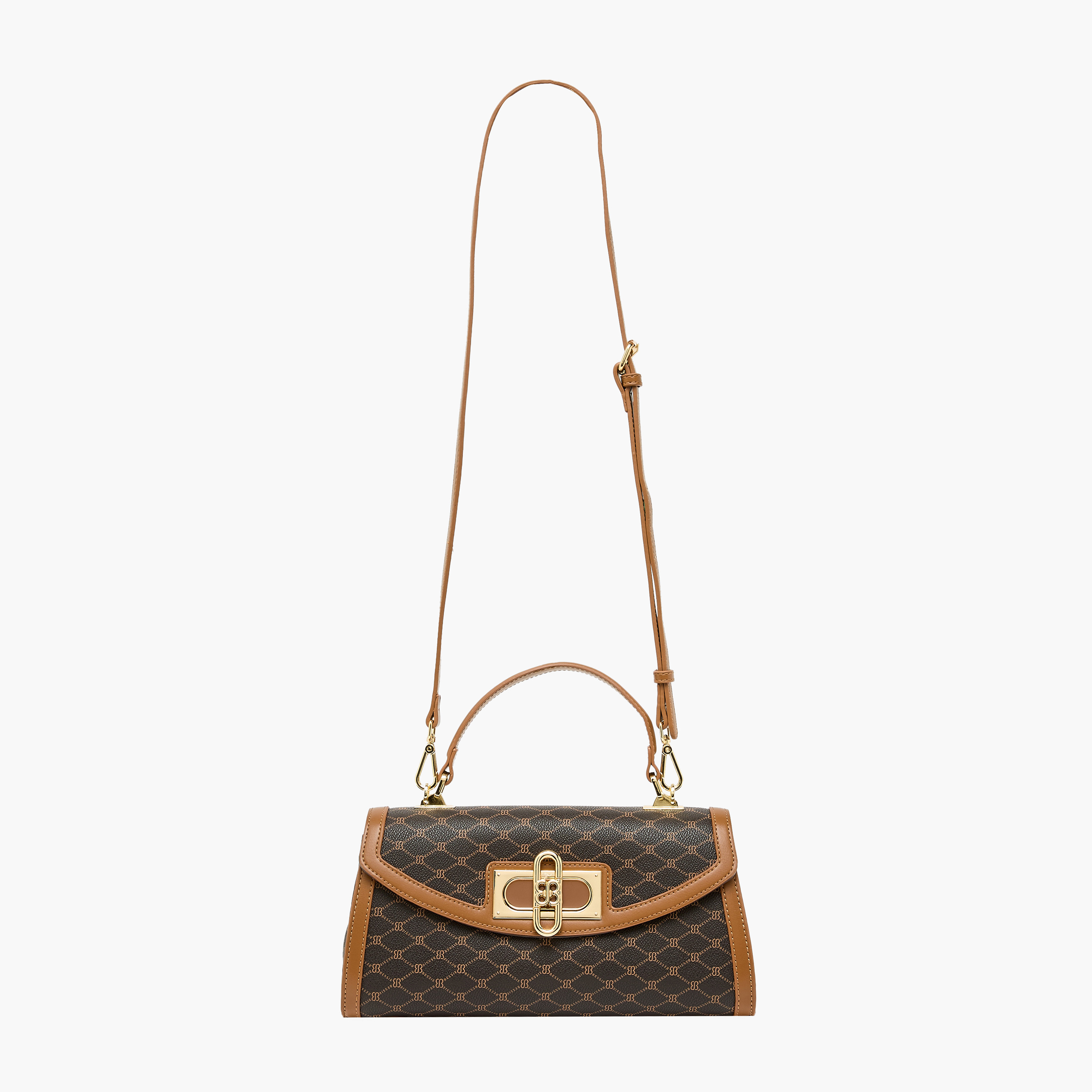 Bessie London Monogram Print Crossbody Bag with Top Handle-women-bagsandwallets-handbags-image-3