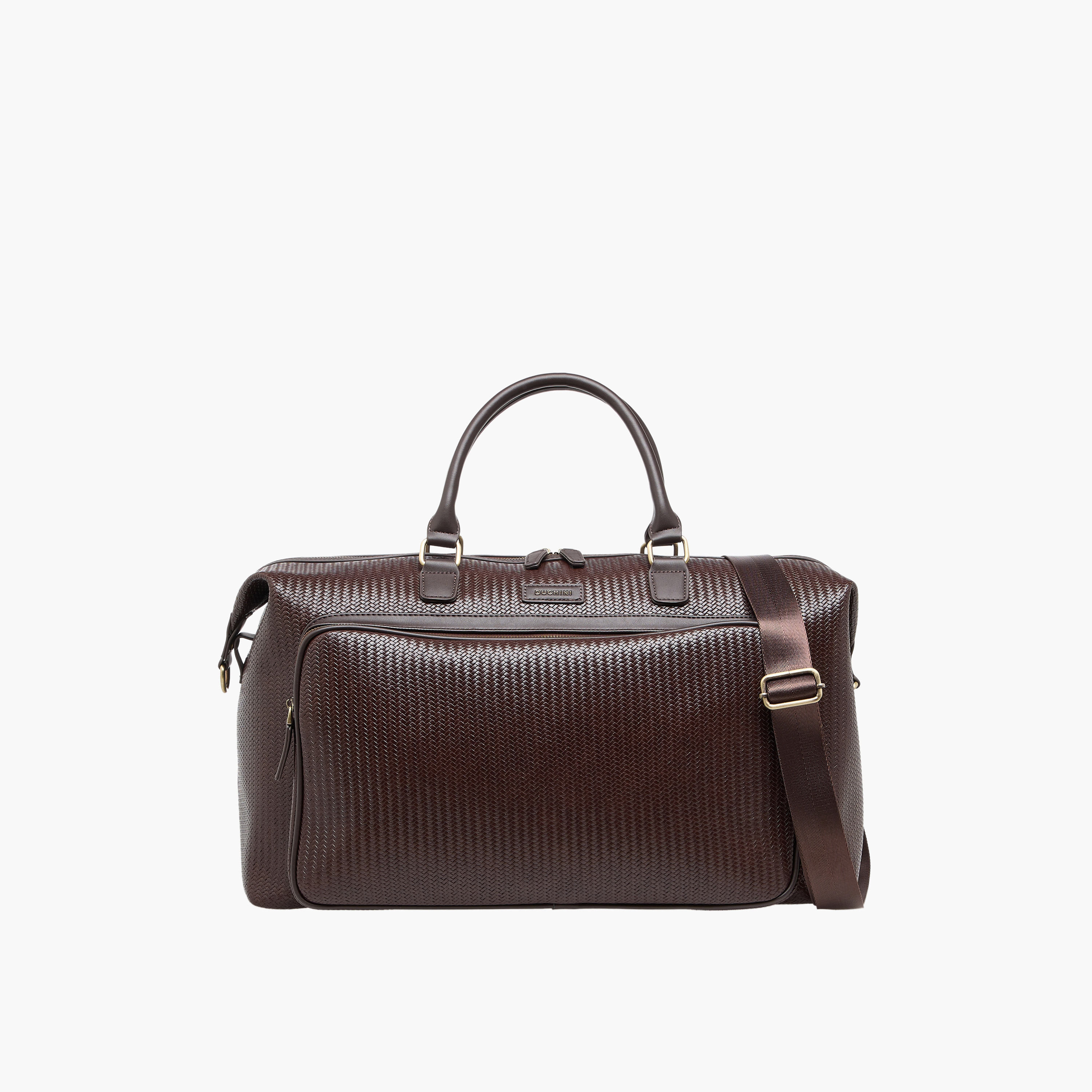 Duchini Textured Duffle Bag with Zip Closure and Detachable Strap-travel-luggagesandbags-dufflebags-image-1