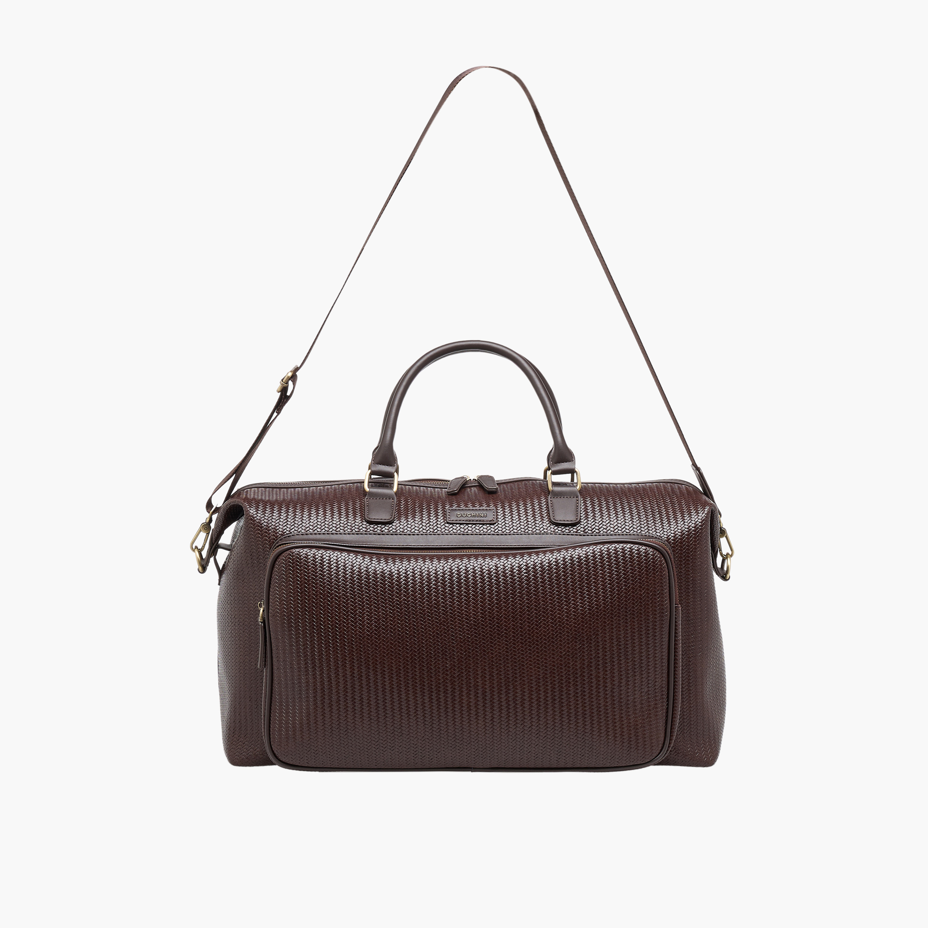 Duchini Textured Duffle Bag with Zip Closure and Detachable Strap-travel-luggagesandbags-dufflebags-image-2