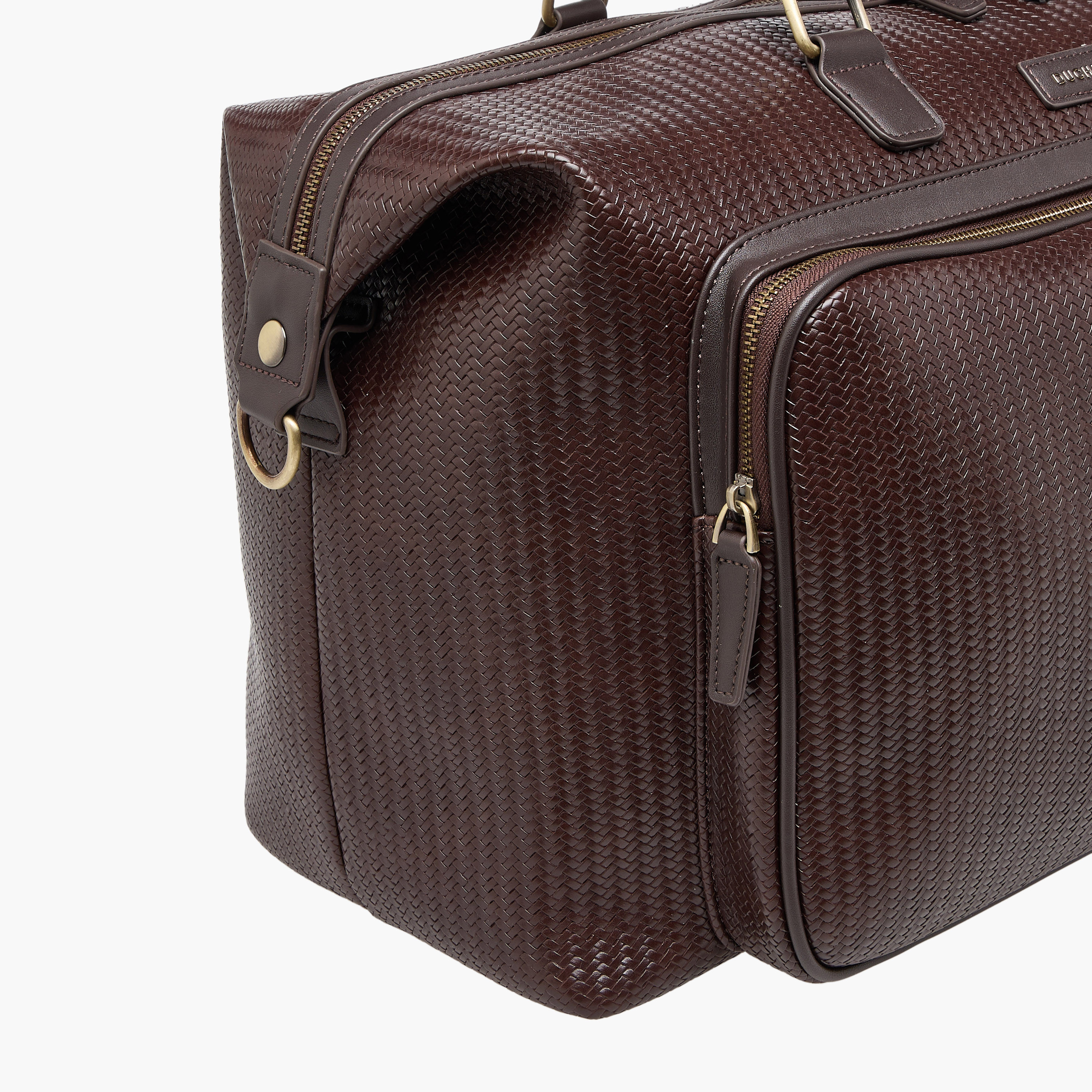 Duchini Textured Duffle Bag with Zip Closure and Detachable Strap-travel-luggagesandbags-dufflebags-image-5