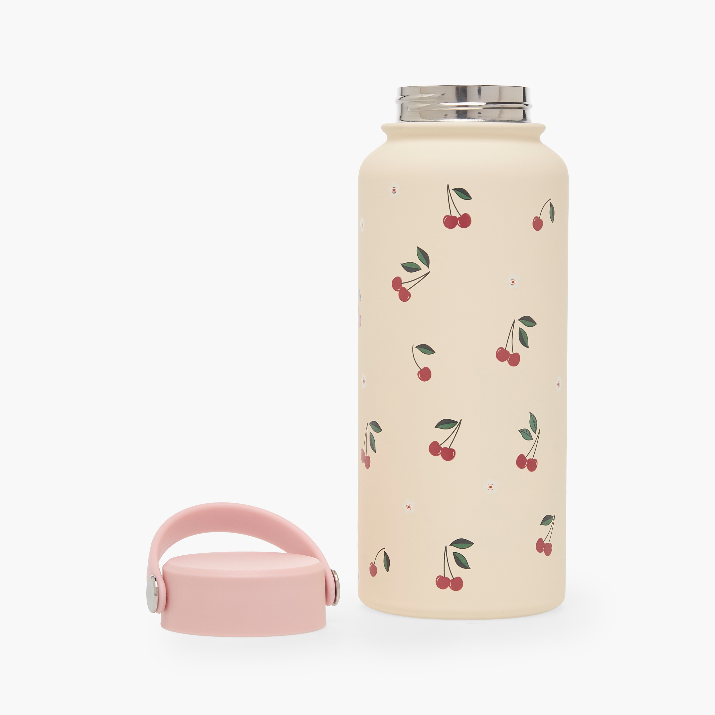 Cherry Print Double Wall Stainless Steel Water Bottle with Handle - 1 L-household-dining-drinkserveware-bottles-image-2
