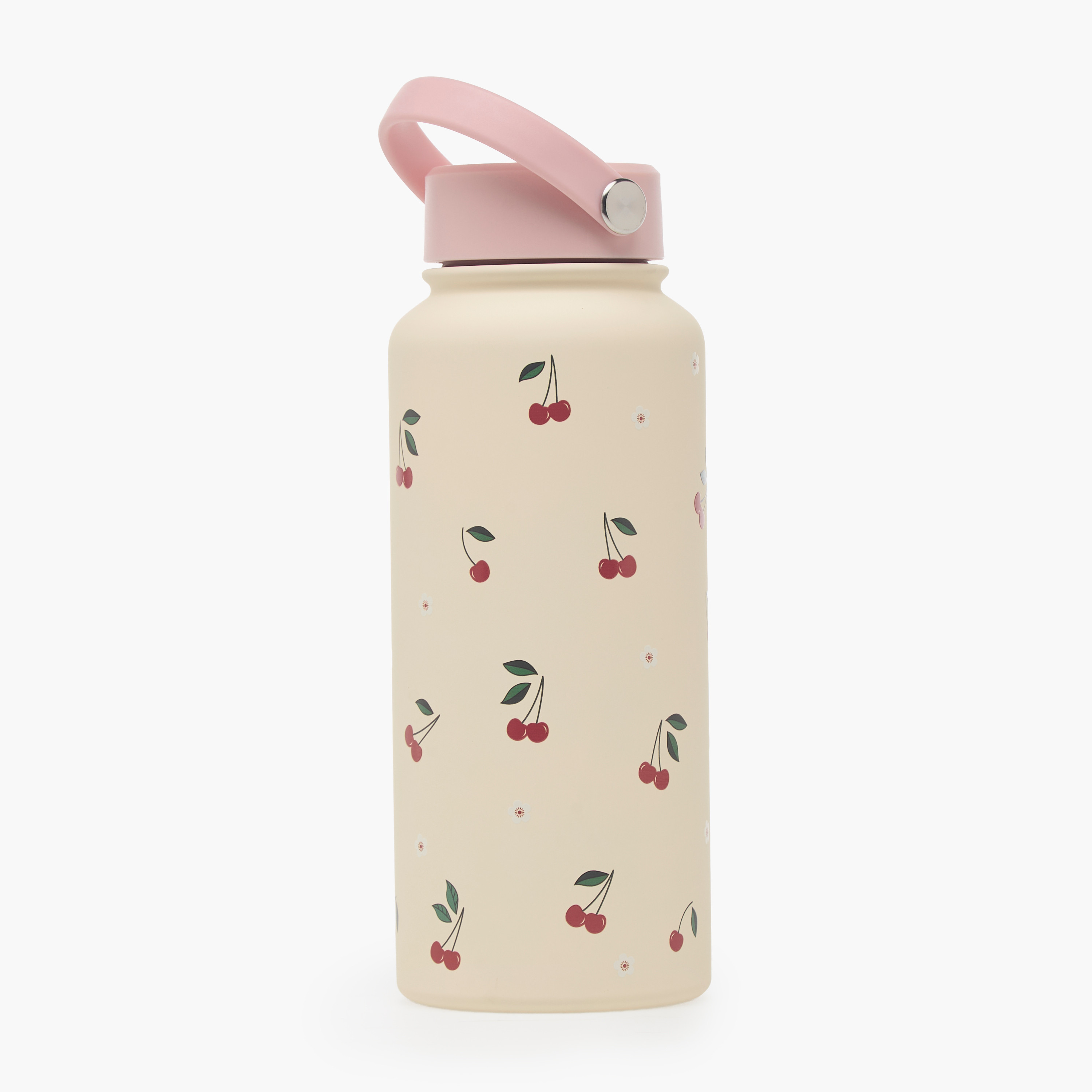Cherry Print Double Wall Stainless Steel Water Bottle with Handle - 1 L-household-dining-drinkserveware-bottles-image-3