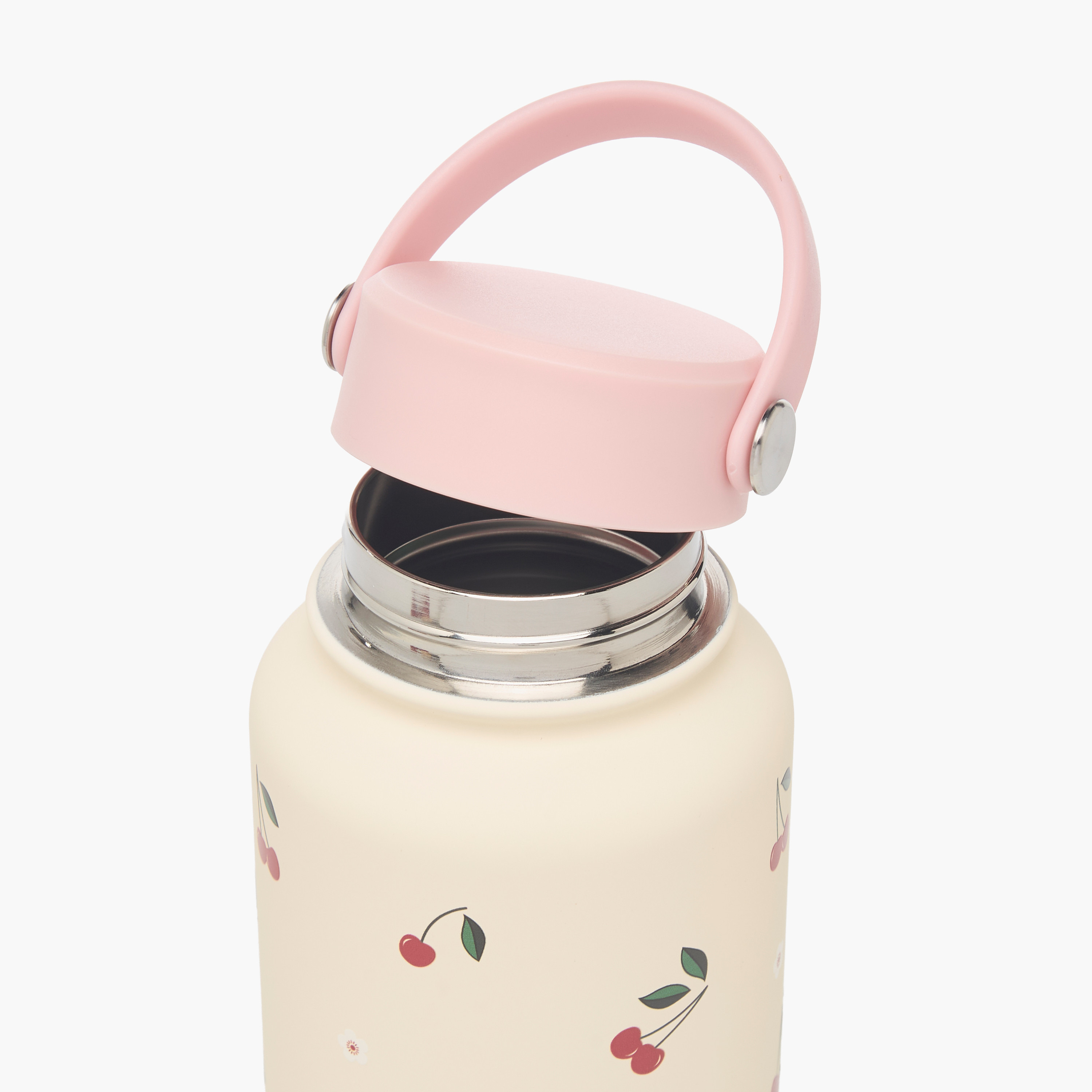 Cherry Print Double Wall Stainless Steel Water Bottle with Handle - 1 L-household-dining-drinkserveware-bottles-image-6