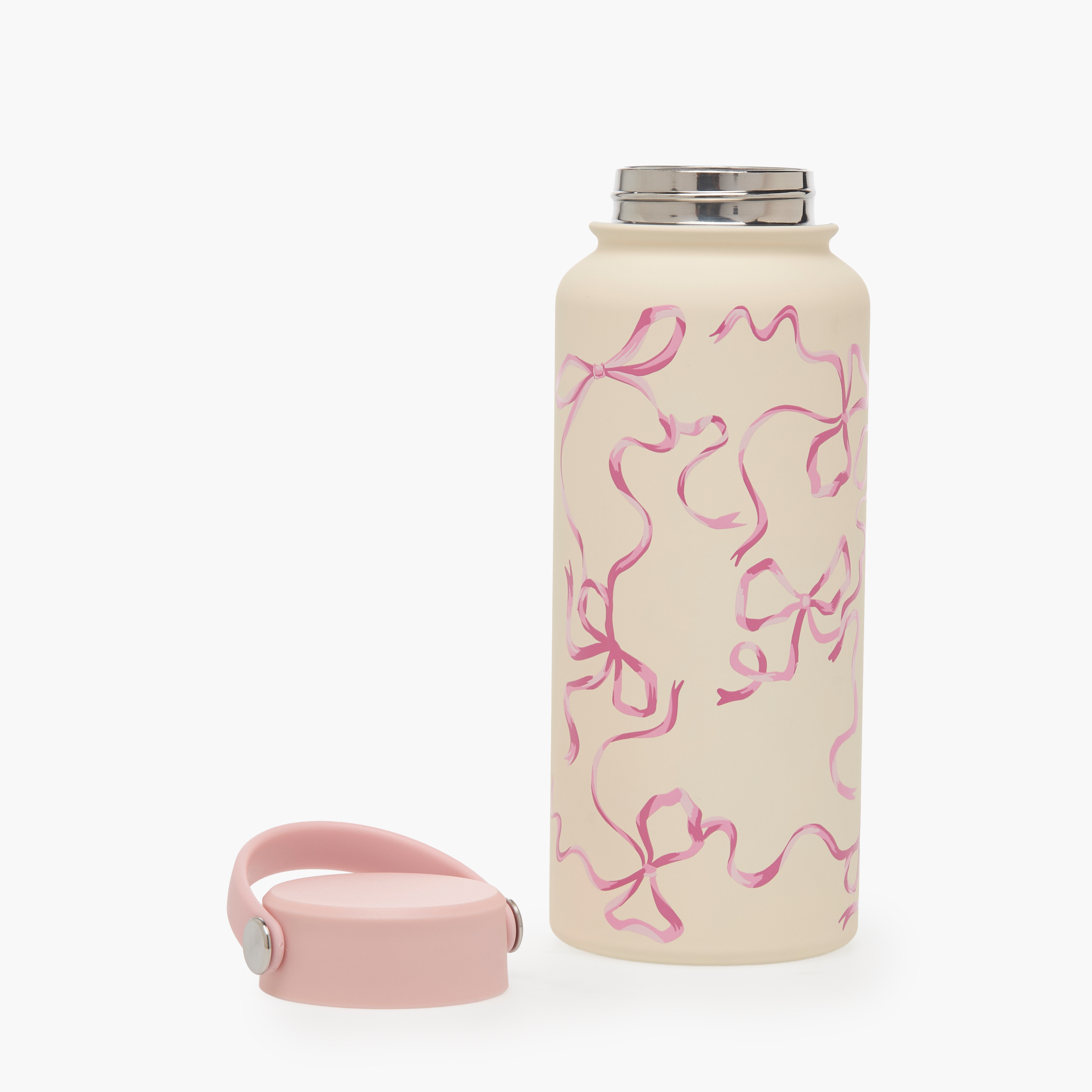 Bow Print Double Wall Stainless Steel Water Bottle with Handle - 1 L-household-dining-drinkserveware-bottles-image-2