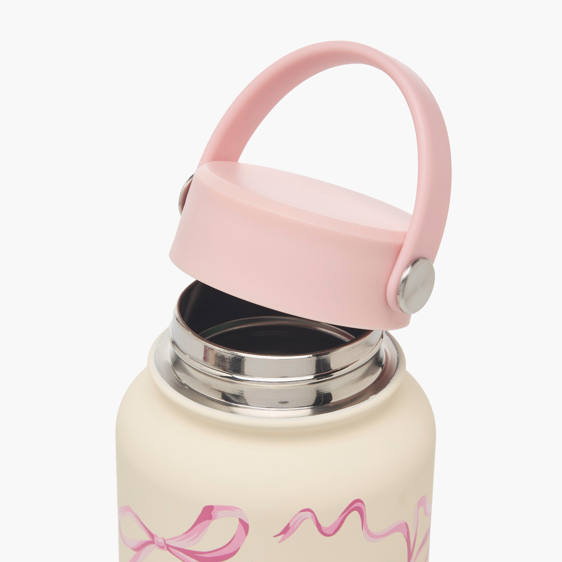 Bow Print Double Wall Stainless Steel Water Bottle with Handle - 1 L-household-dining-drinkserveware-bottles-image-6