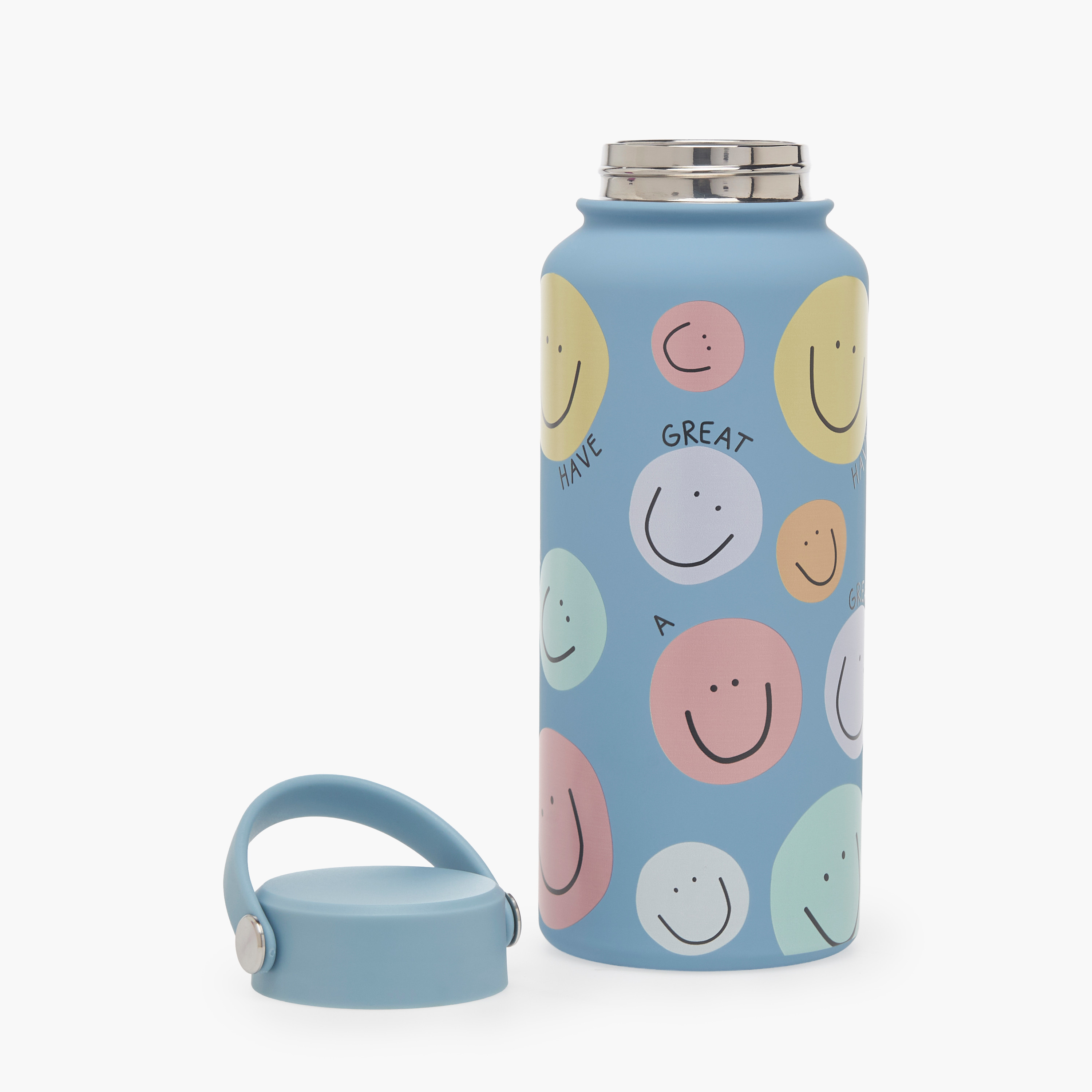 Smiley Print Stainless Steel Water Bottle with Double Wall Insulation - 1 L-household-dining-drinkserveware-bottles-image-2