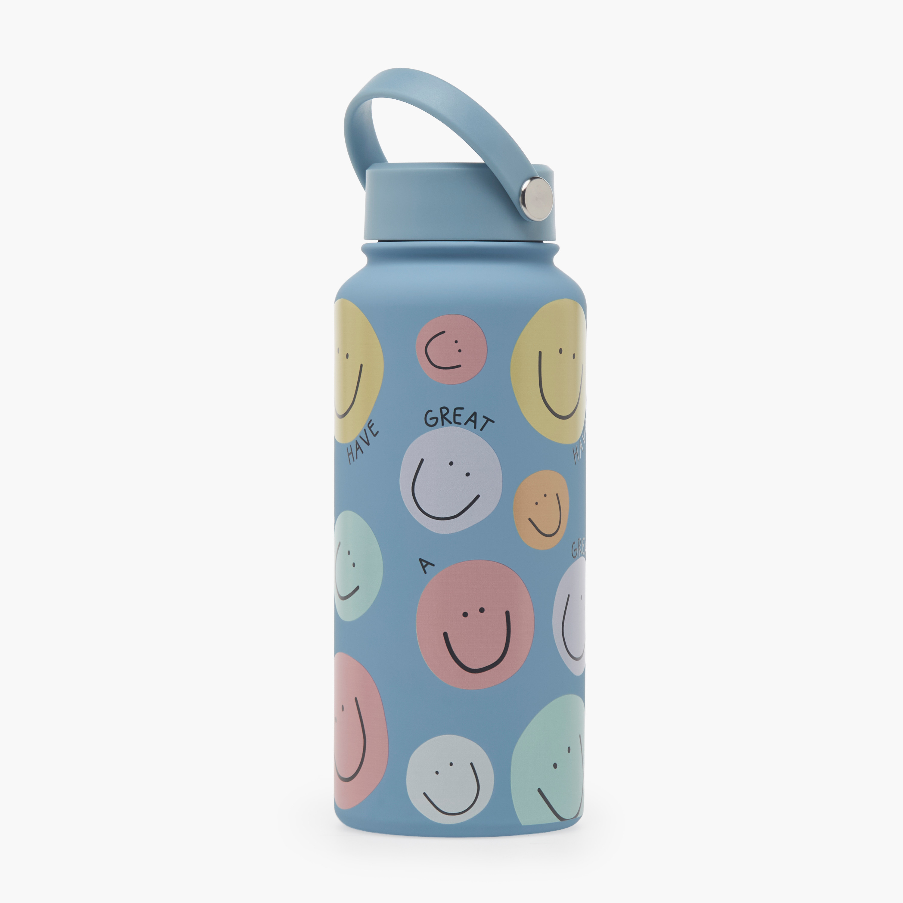 Smiley Print Stainless Steel Water Bottle with Double Wall Insulation - 1 L-household-dining-drinkserveware-bottles-image-3