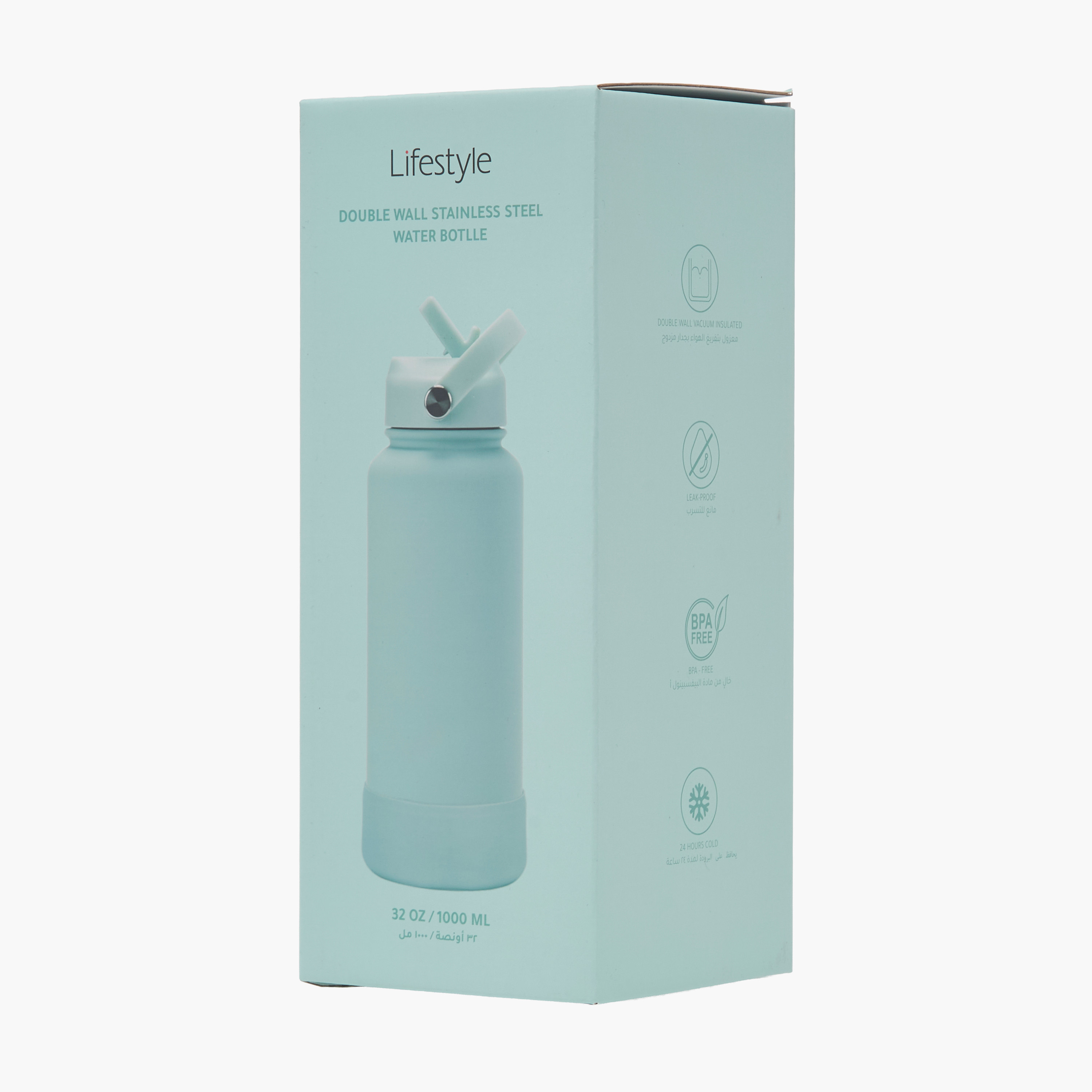 Solid Double Wall Stainless Steel Water Bottle with Handle - 1 L-household-dining-drinkserveware-bottles-image-8