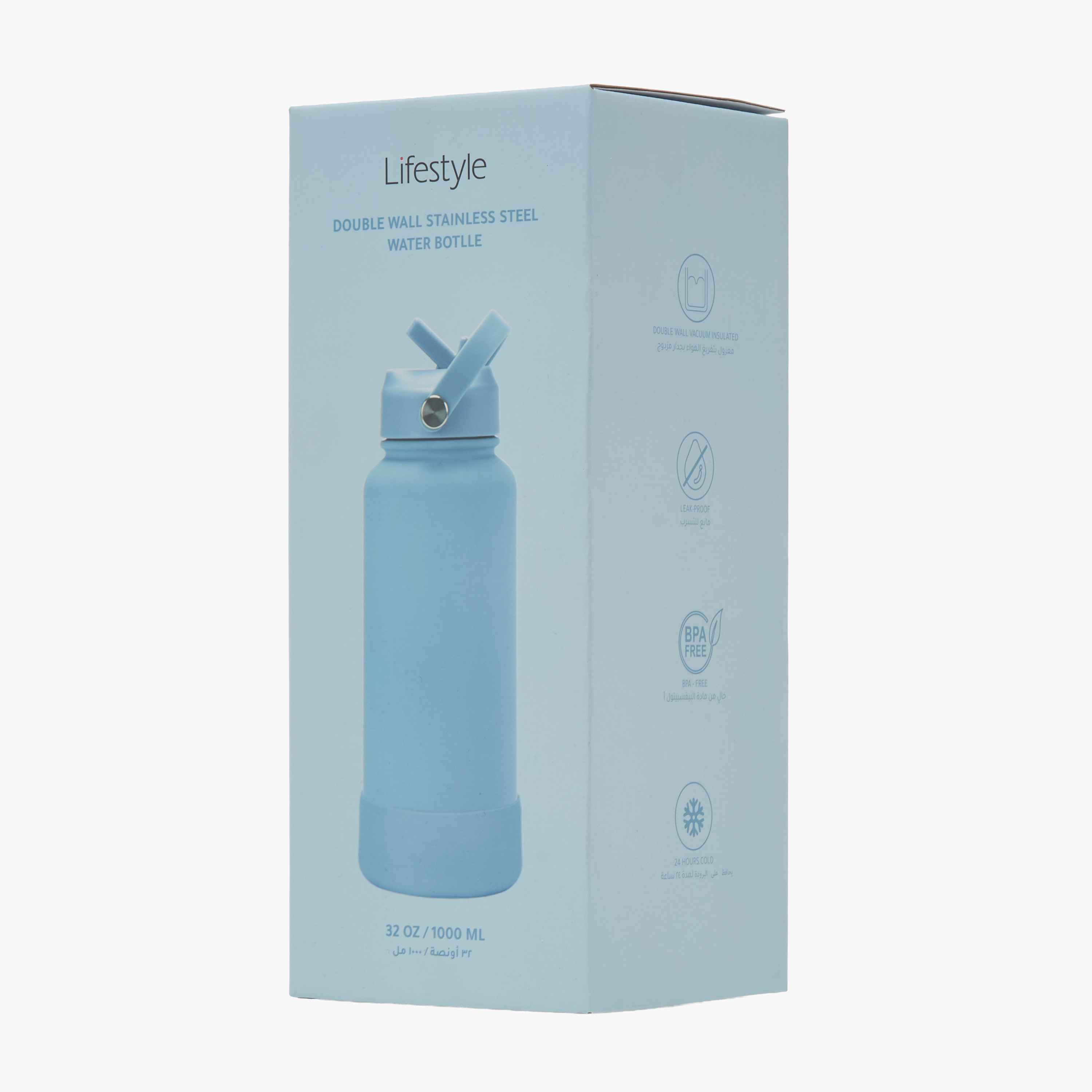 Solid Double Wall Stainless Steel Water Bottle - 1 L-household-dining-drinkserveware-bottles-image-8