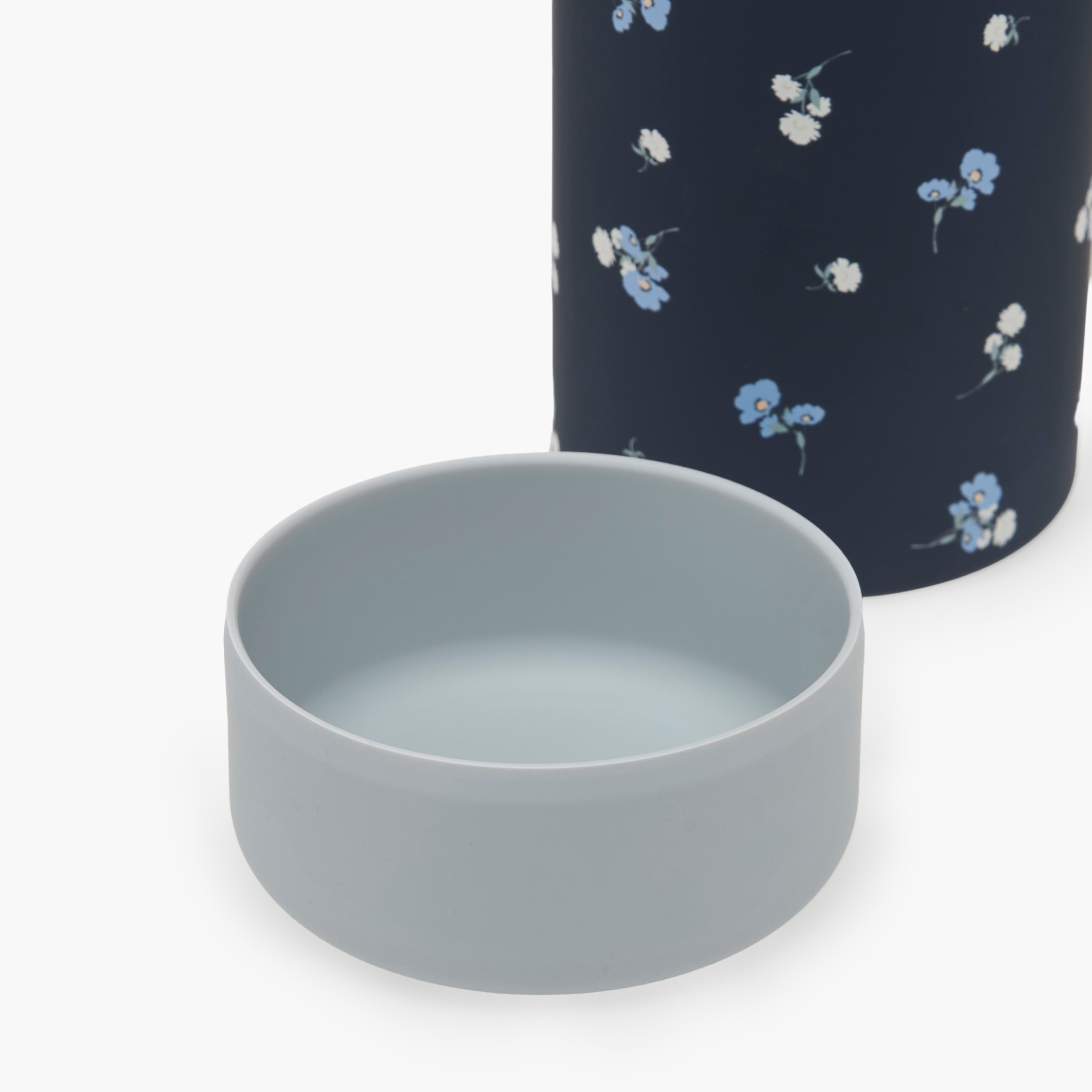 Floral Print Double Wall Stainless Steel Water Bottle with Handle - 1 L-household-dining-drinkserveware-bottles-image-8