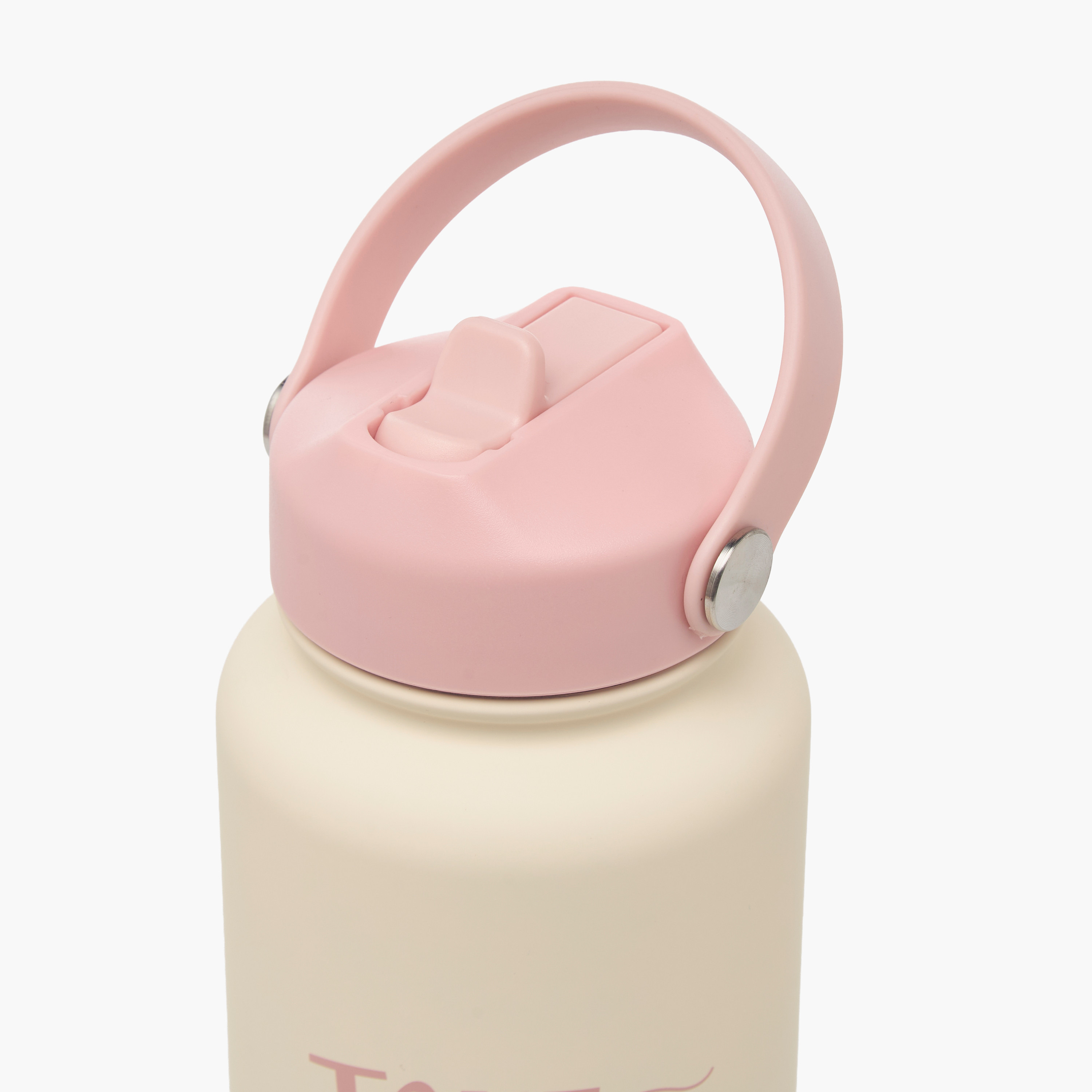 Slogan Print Double Wall Stainless Steel Water Bottle with Handle - 1 L-household-dining-drinkserveware-bottles-image-4