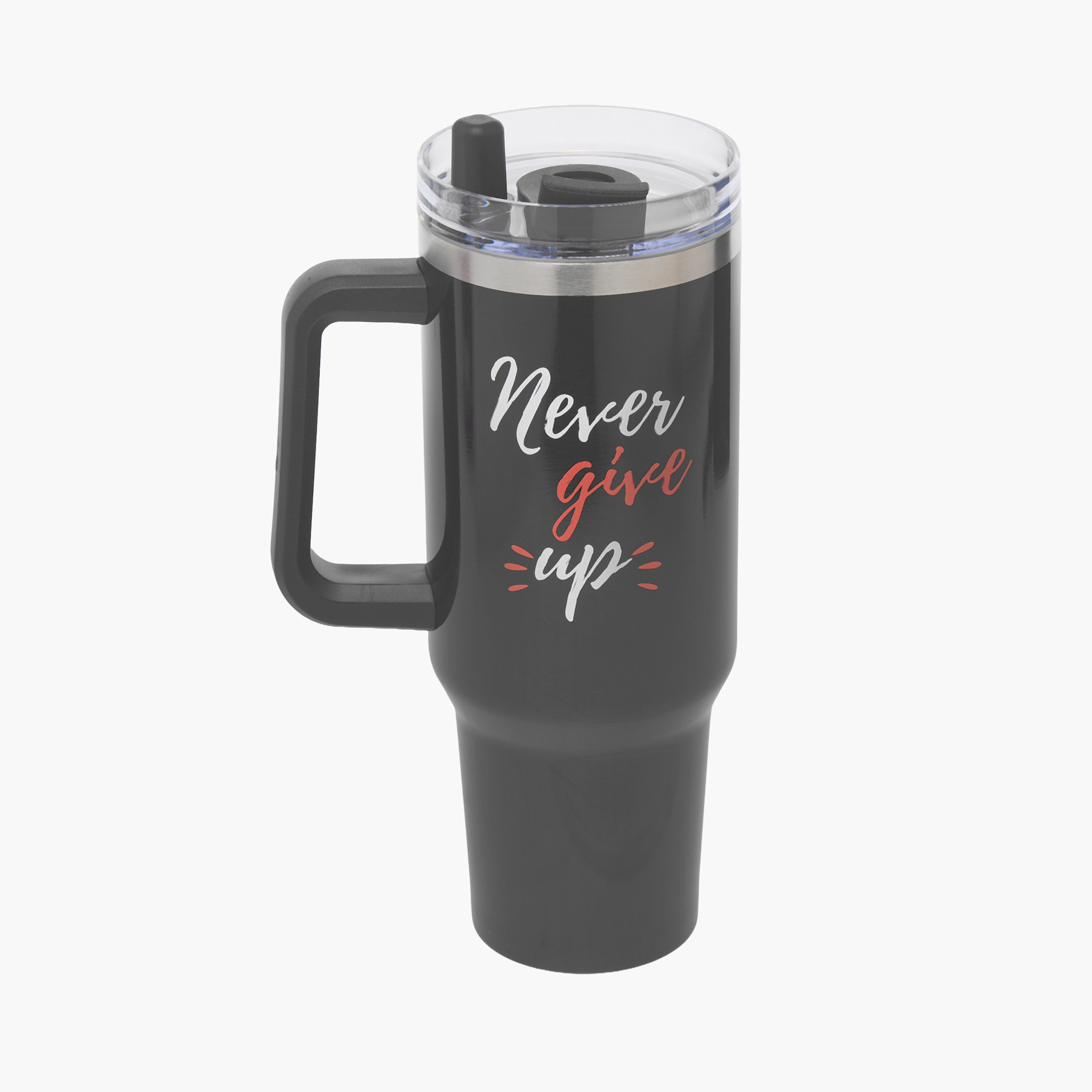 Slogan Print Double Wall Vacuum Mug with Handle - 1.2 L-household-dining-drinkserveware-bottles-image-2