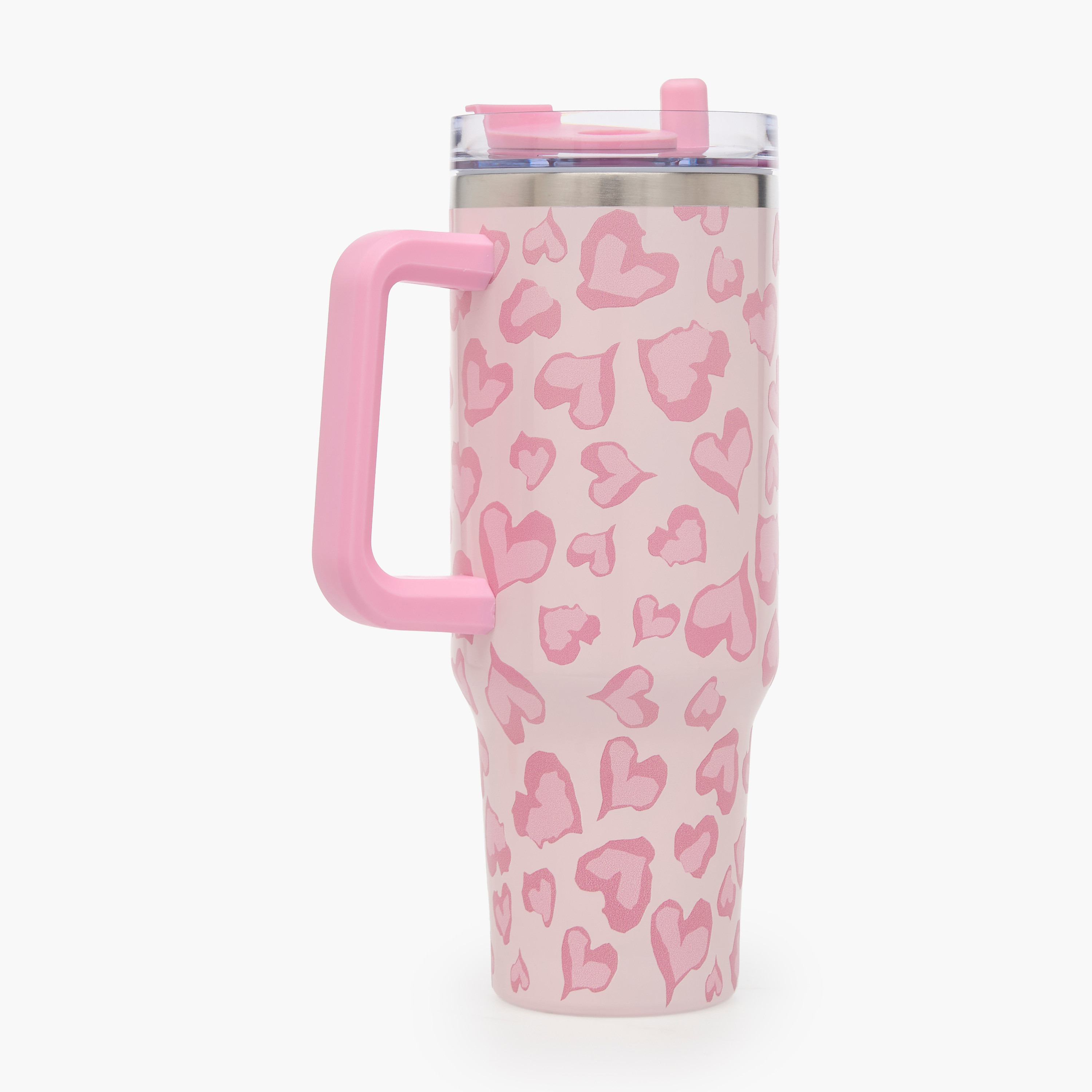 Heart Print Double Wall Vaccum Tumbler with Handle - 1.2 L-household-dining-drinkserveware-bottles-image-3