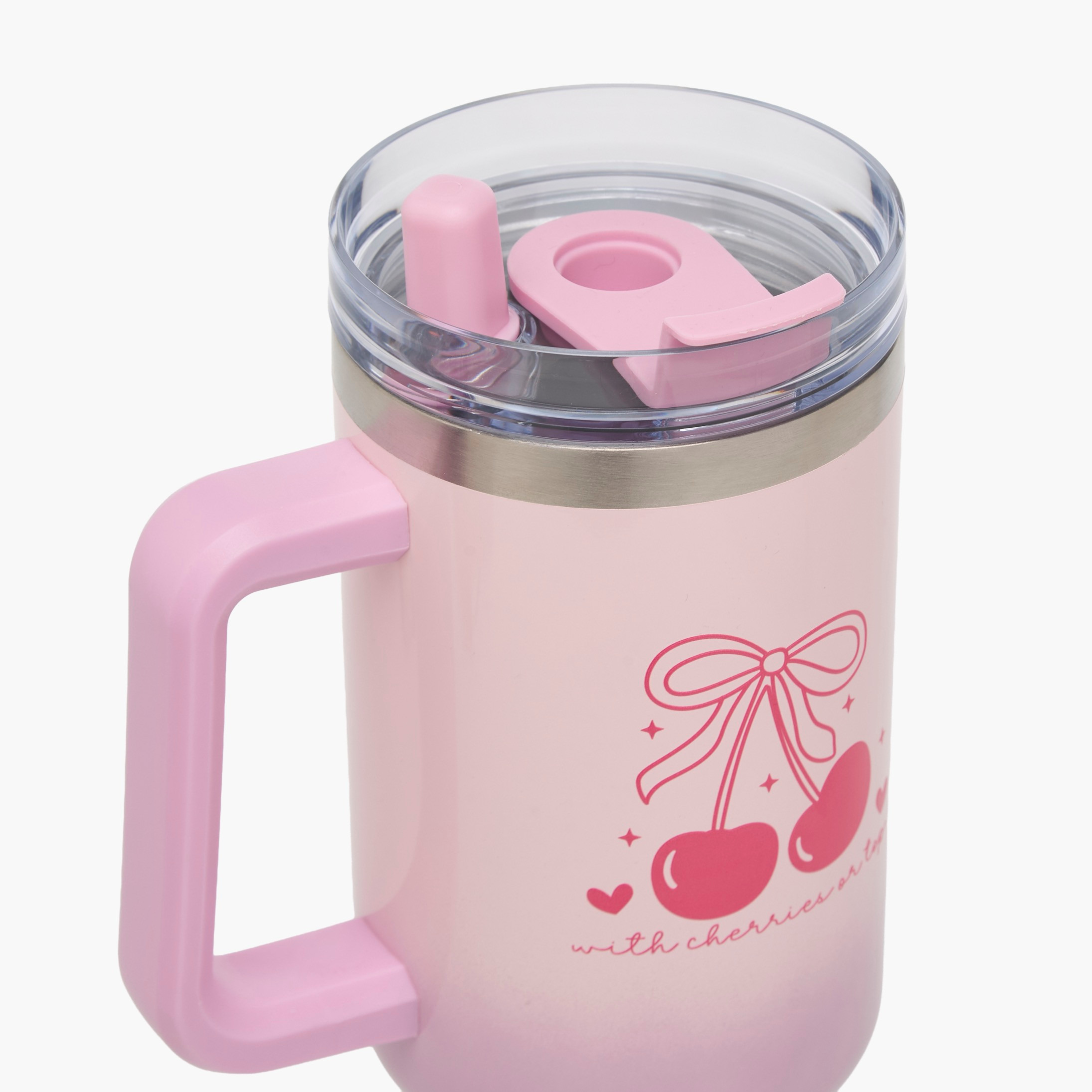 Cherry Print Stainless Steel Vacuum Mug with Double Wall Insulation - 1.2 L-household-dining-drinkserveware-bottles-image-3