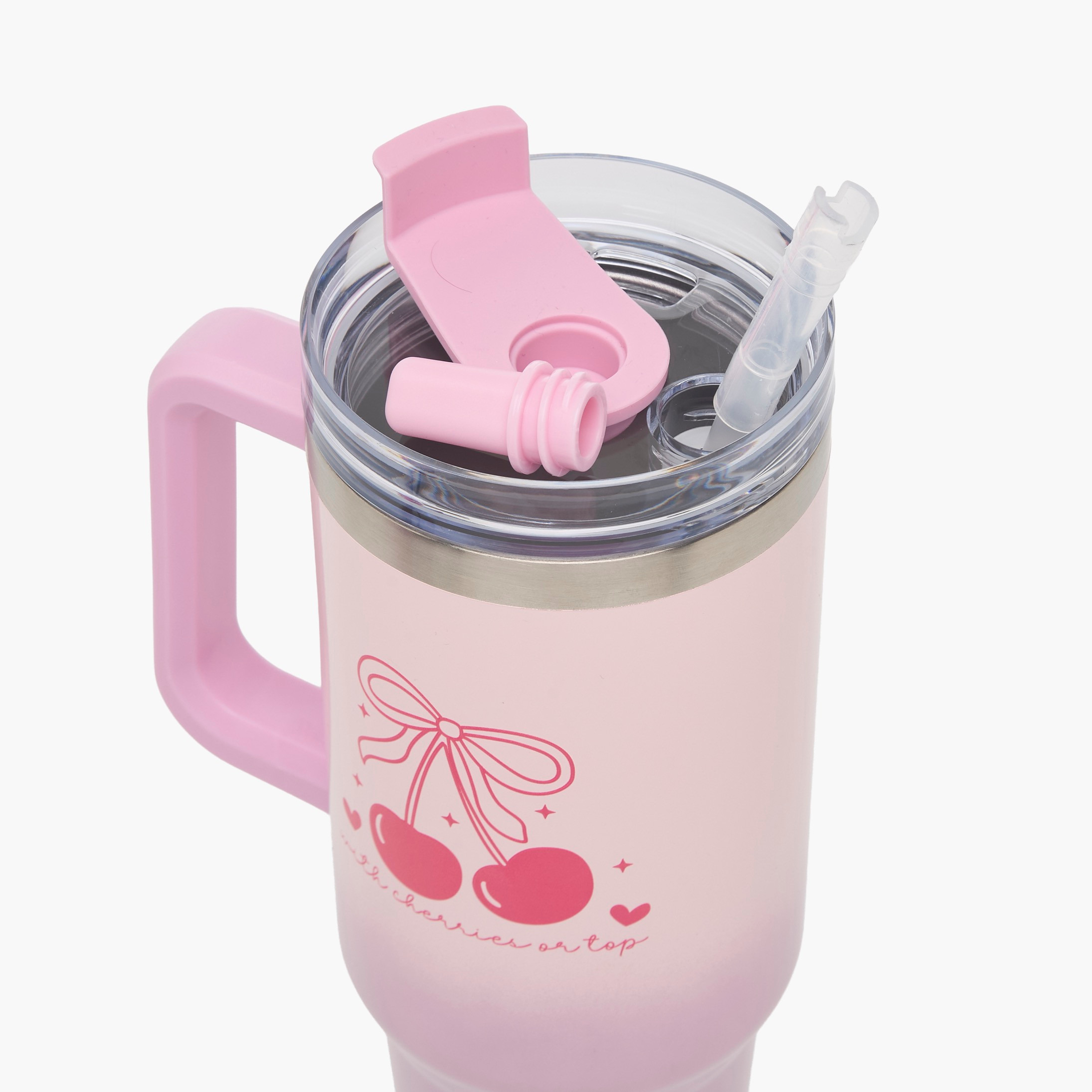 Cherry Print Stainless Steel Vacuum Mug with Double Wall Insulation - 1.2 L-household-dining-drinkserveware-bottles-image-5