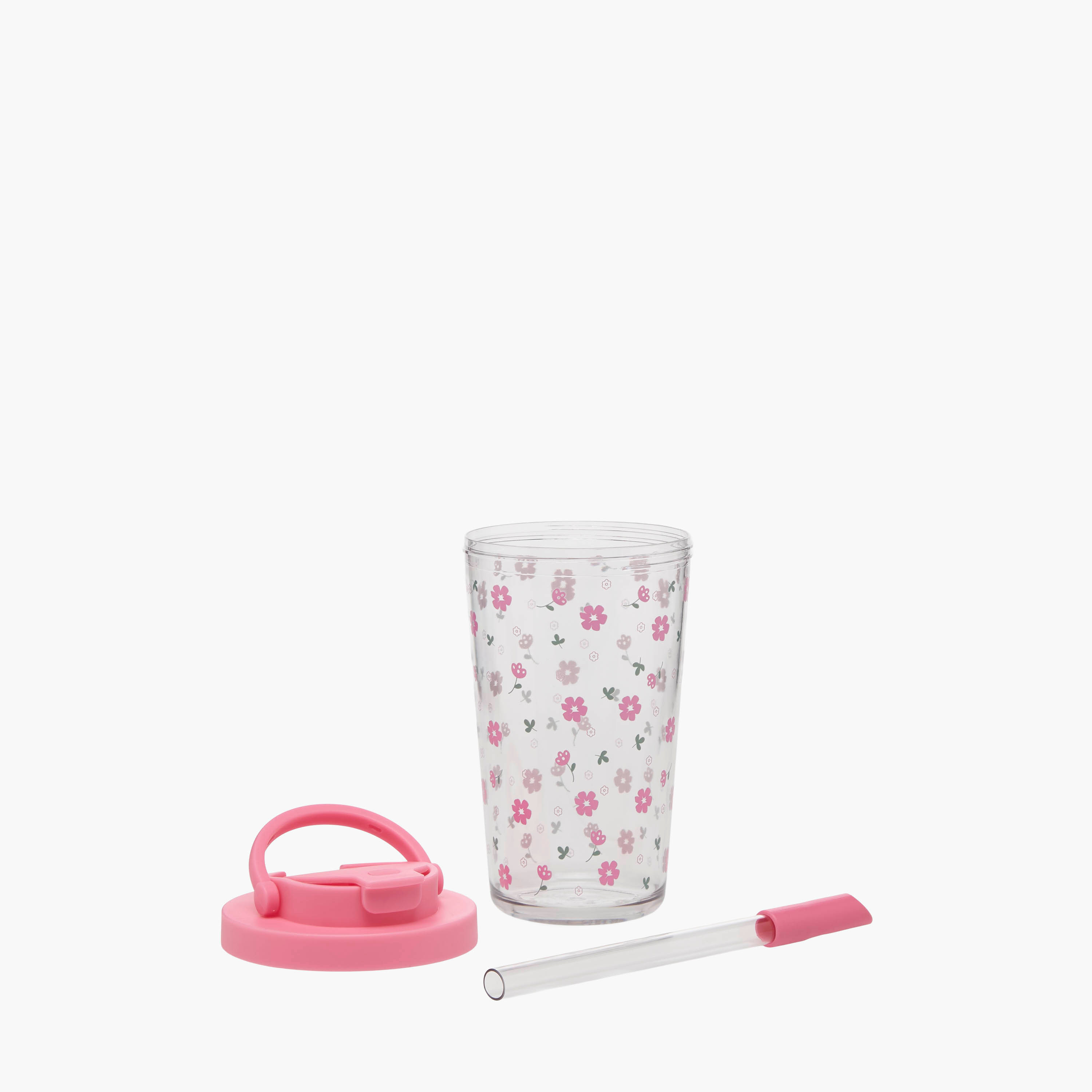 كوب دوموليت بطبعات زهور مع قشّة - 710 مل-household-dining-drinkserveware-bottles-image-2