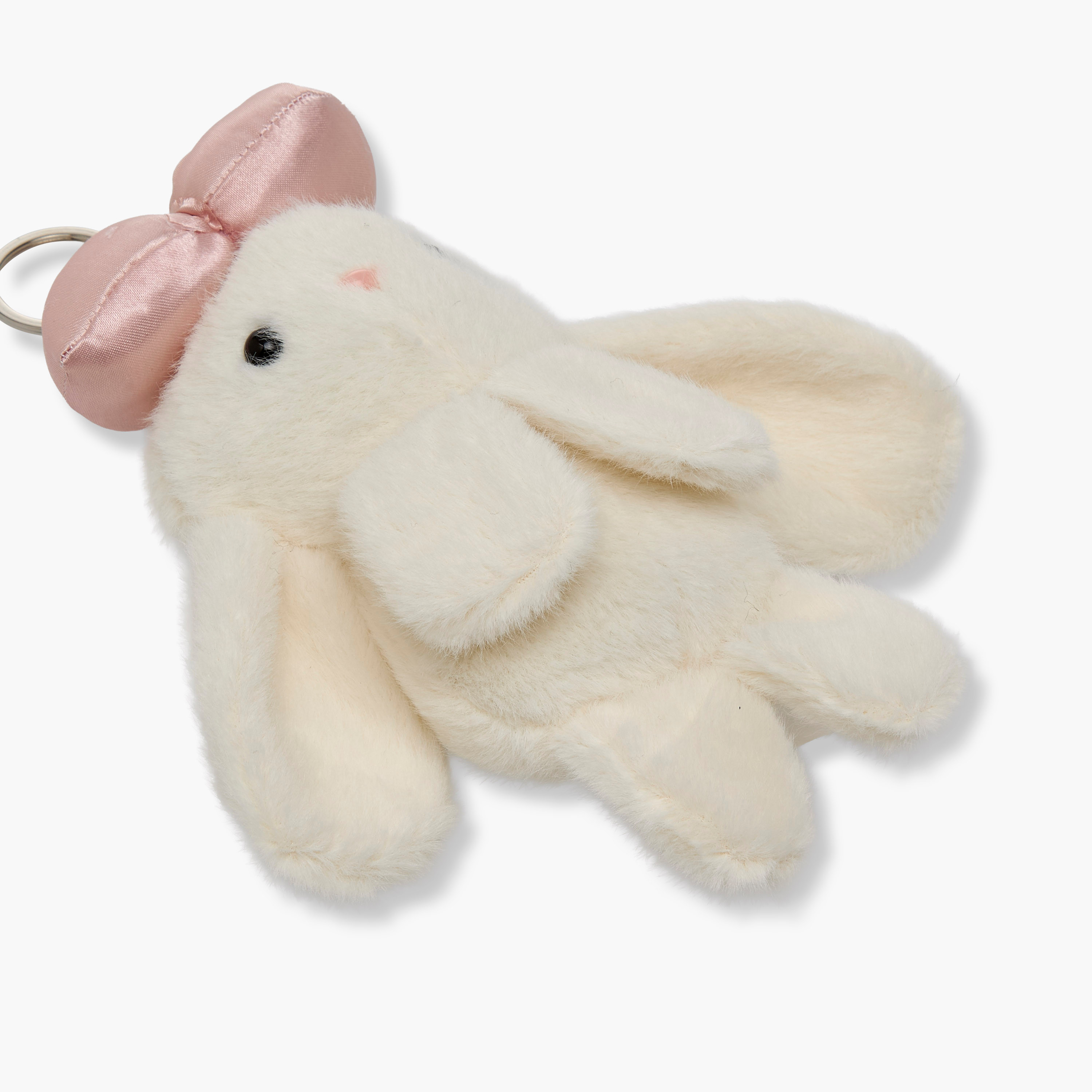 Plush Bunny Bag Charm Keyring with Satin Bow-girls-accessories-keyringsandbagcharms-image-4