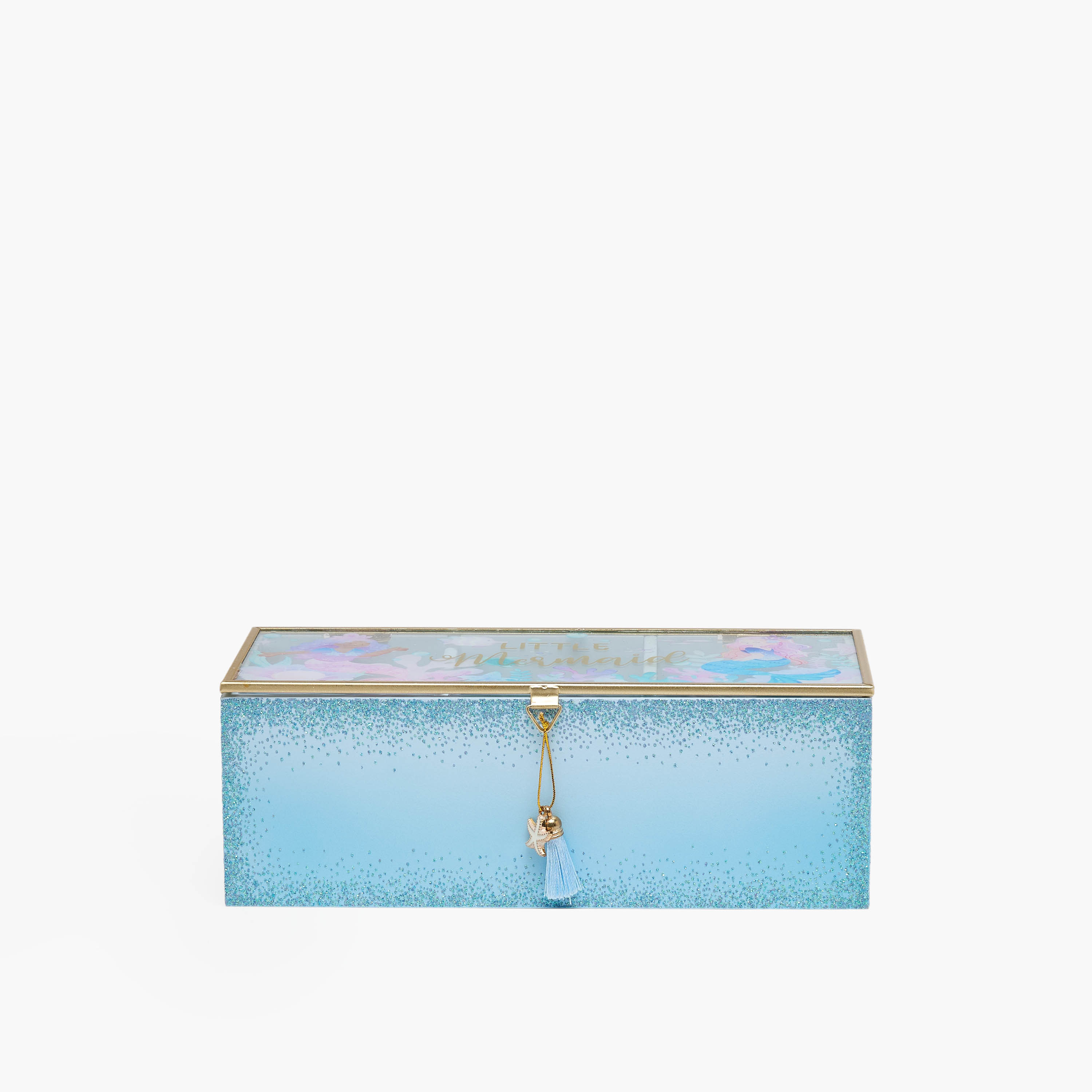 Findz 3-Compartment Jewellery Organiser with Mermaid Print - 24x10x9 cms-women-watchesandjewellery-jewellery-storage-image-1