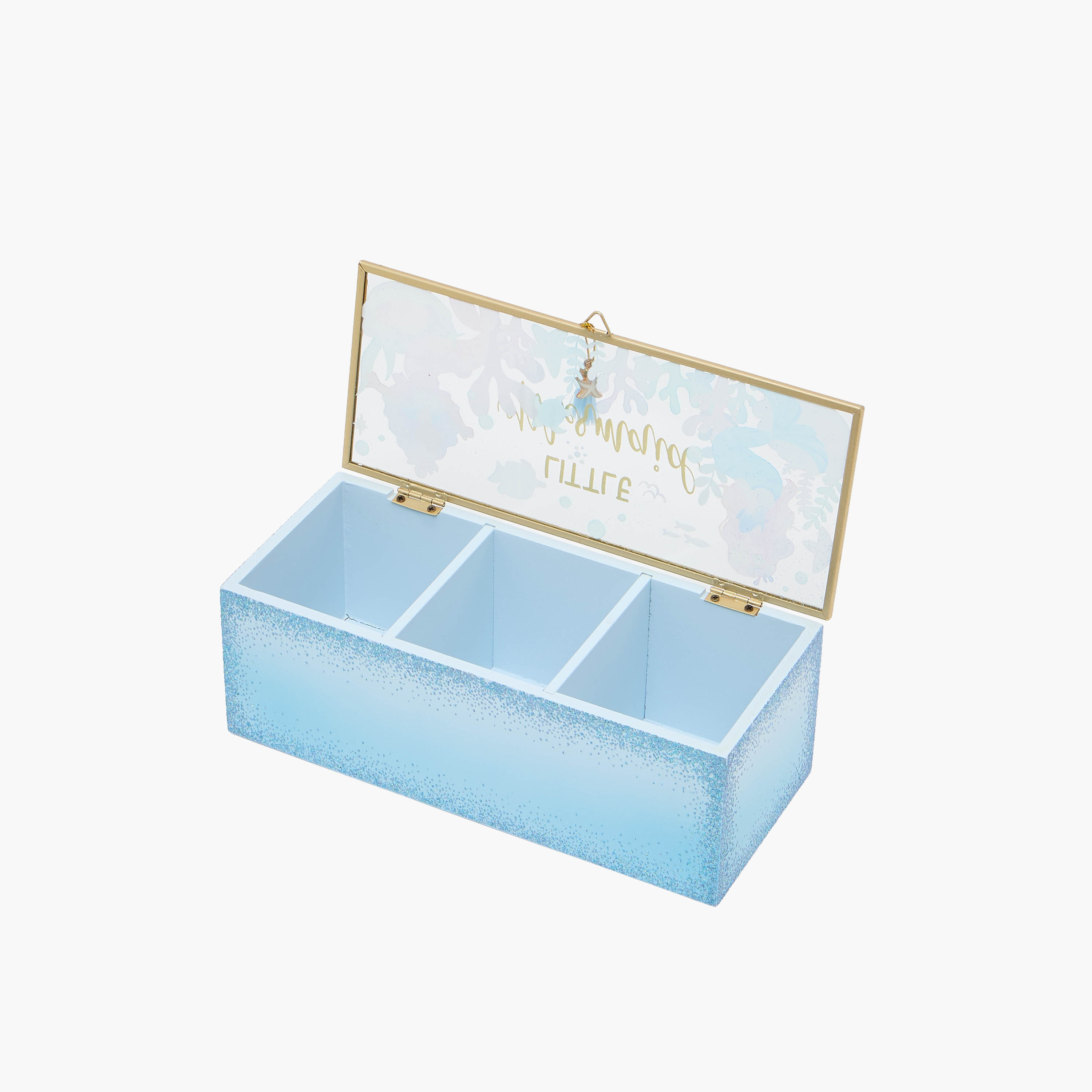 Findz 3-Compartment Jewellery Organiser with Mermaid Print - 24x10x9 cms-women-watchesandjewellery-jewellery-storage-image-5