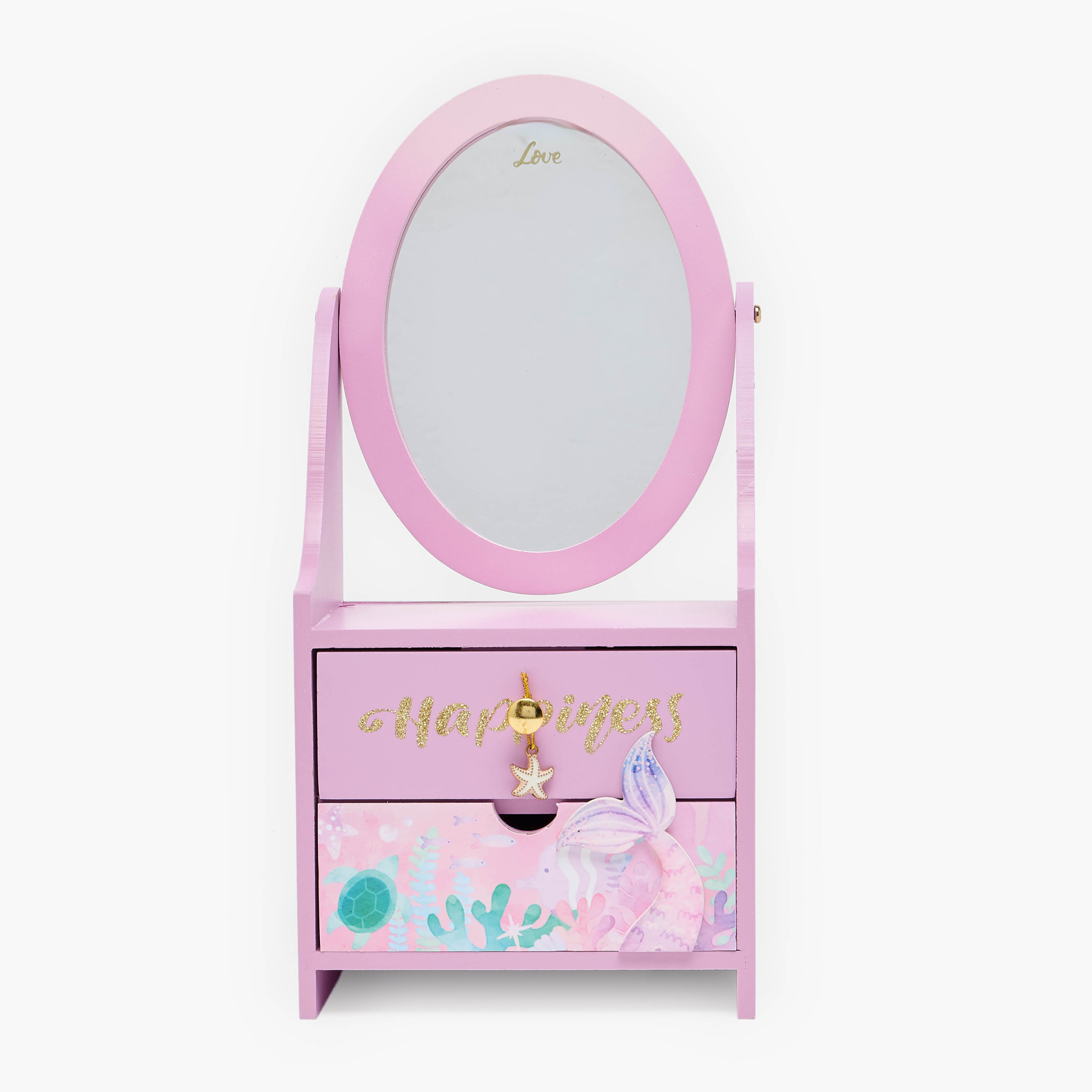 Findz 2-Compartment Jewellery Organiser with Mermaid Accent - 15x10x32 cms-women-watchesandjewellery-jewellery-storage-image-1