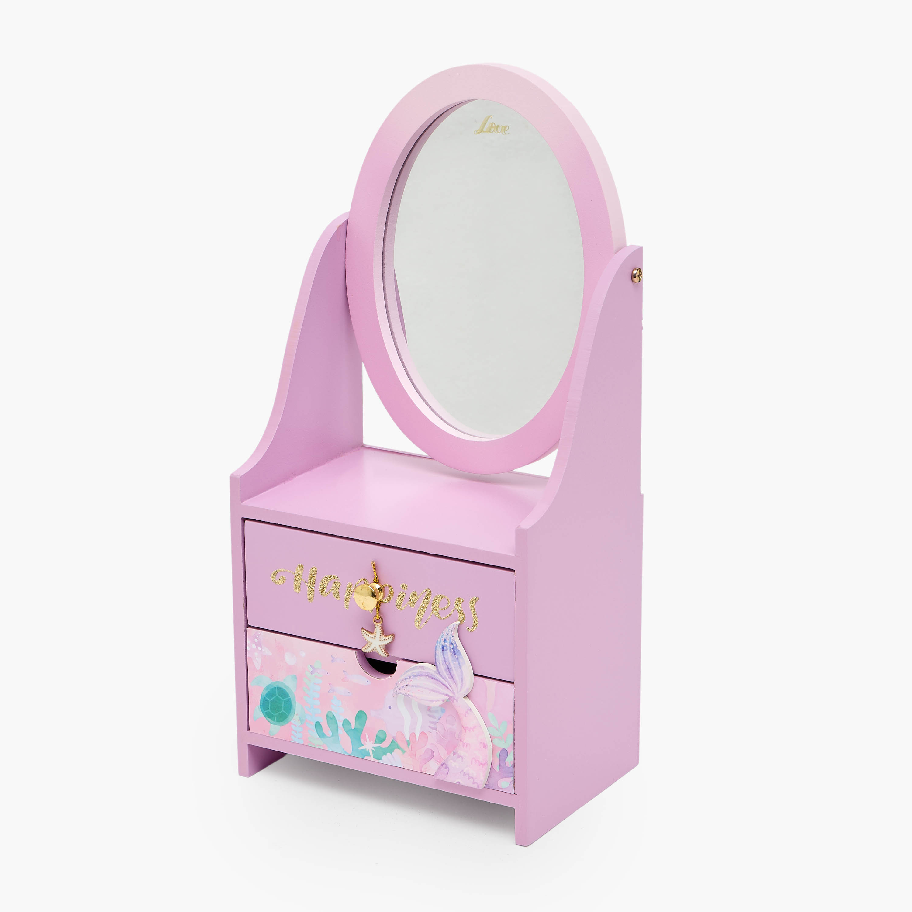 Findz 2-Compartment Jewellery Organiser with Mermaid Accent - 15x10x32 cms-women-watchesandjewellery-jewellery-storage-image-2