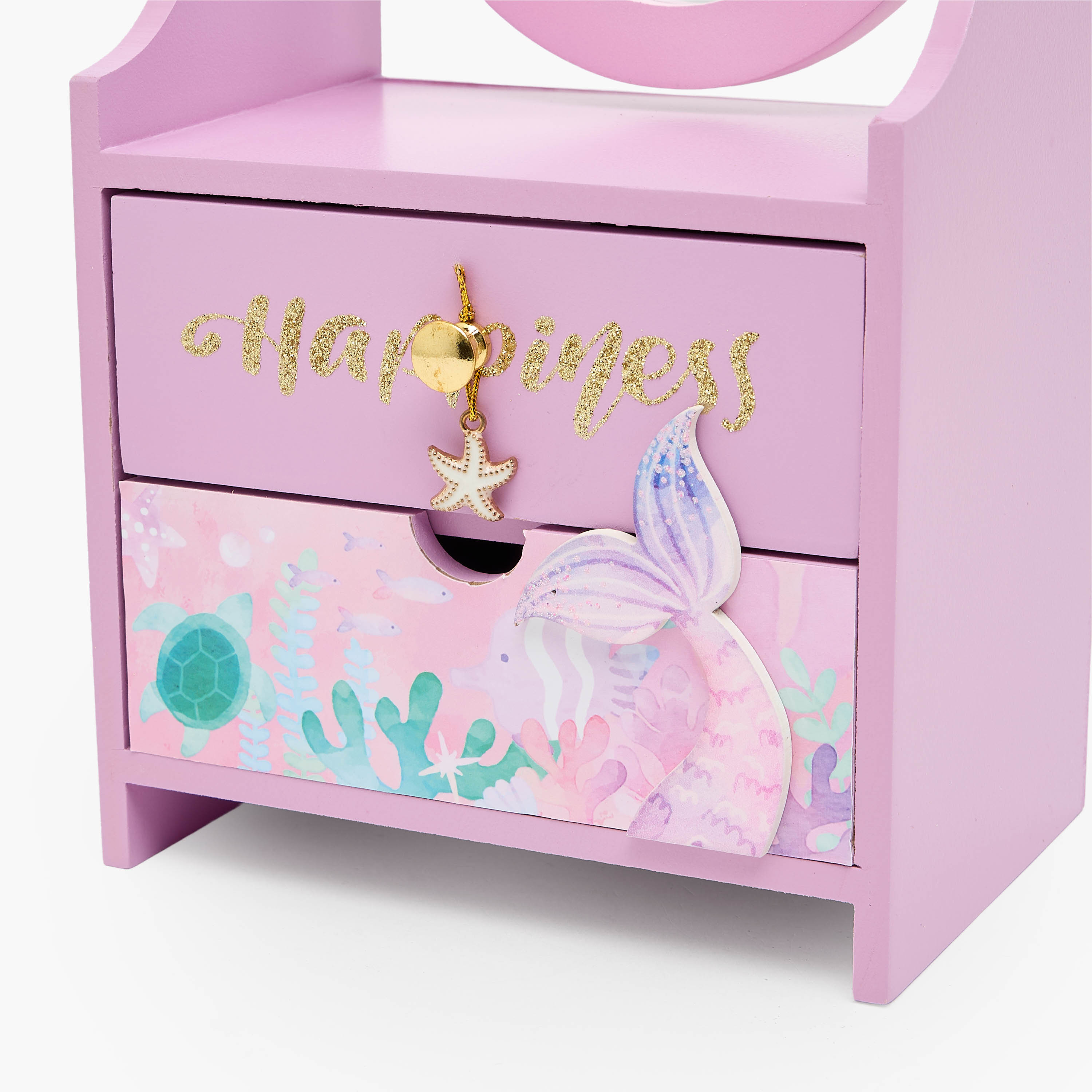 Findz 2-Compartment Jewellery Organiser with Mermaid Accent - 15x10x32 cms-women-watchesandjewellery-jewellery-storage-image-3
