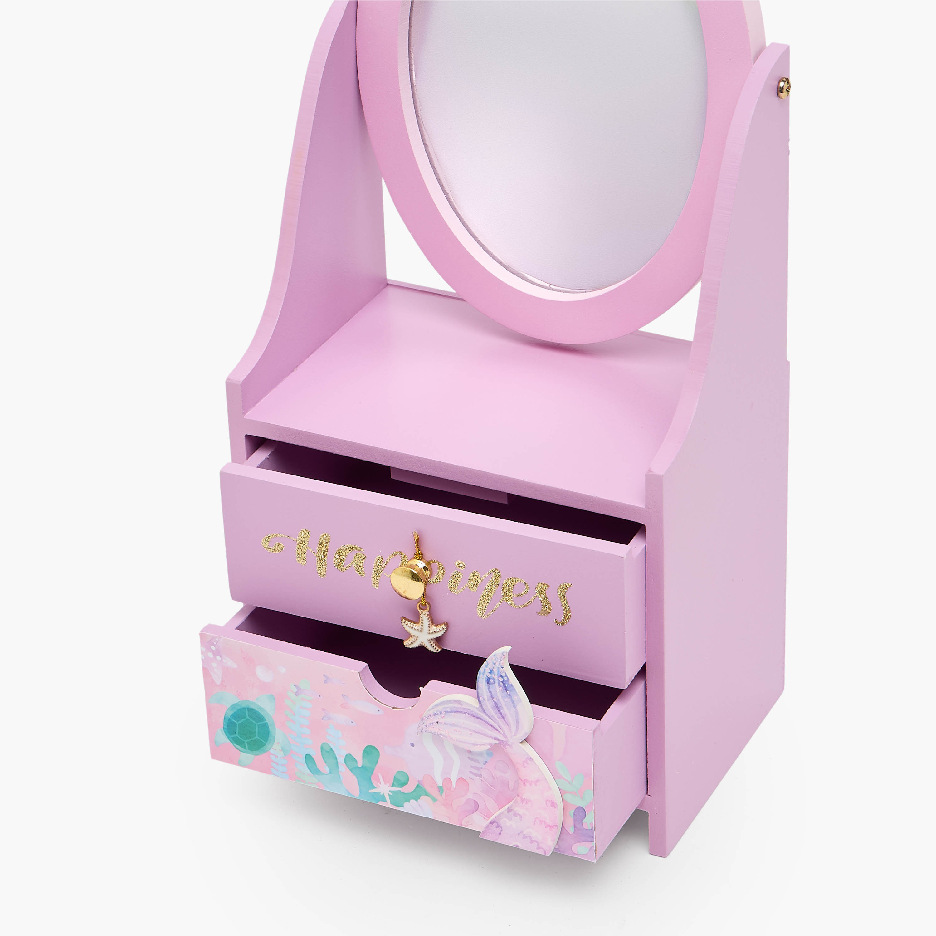 Findz 2-Compartment Jewellery Organiser with Mermaid Accent - 15x10x32 cms-women-watchesandjewellery-jewellery-storage-image-5
