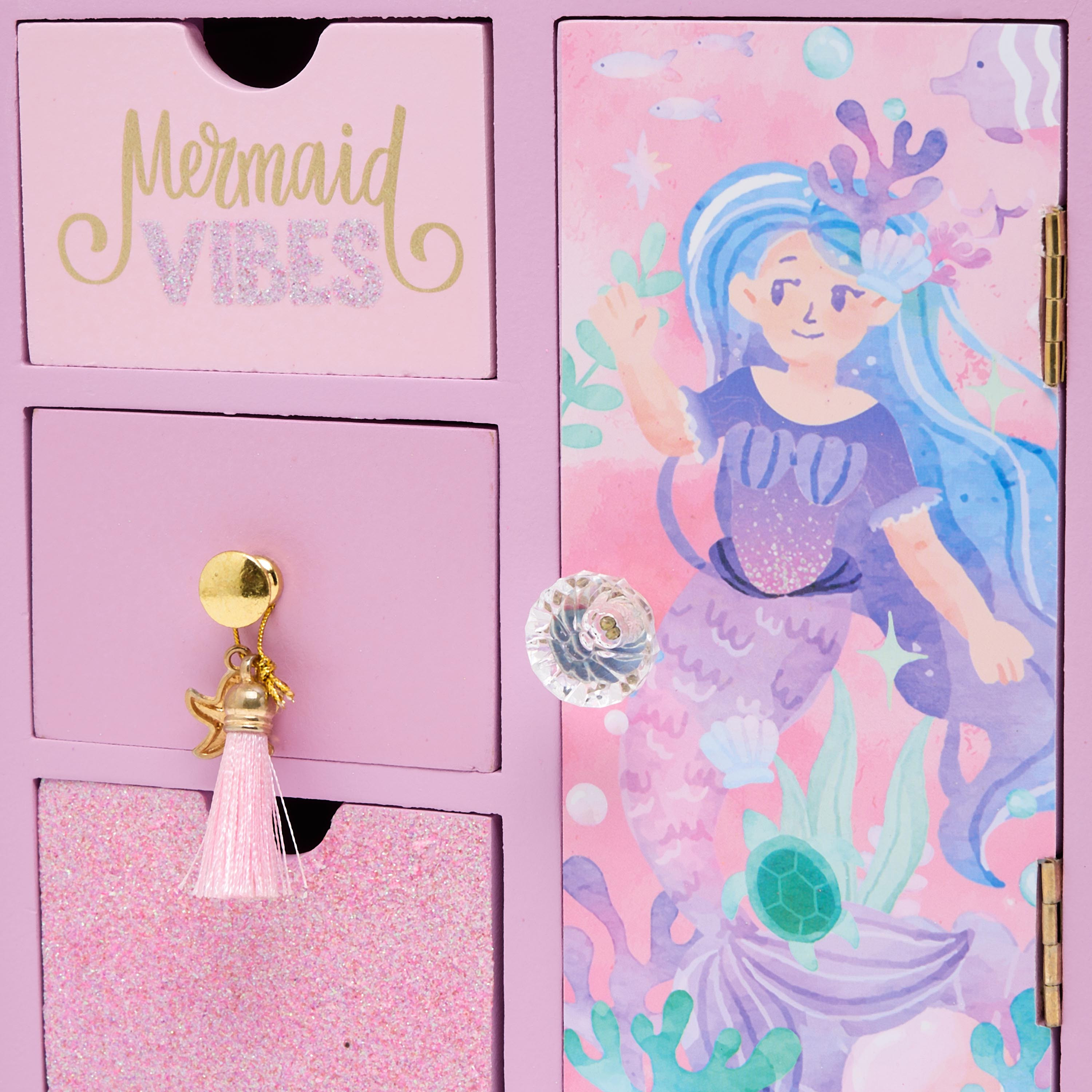 Findz 4-Compartment Jewellery Organizer with Mermaid Print - 18x10x25 cms-women-watchesandjewellery-jewellery-storage-image-3