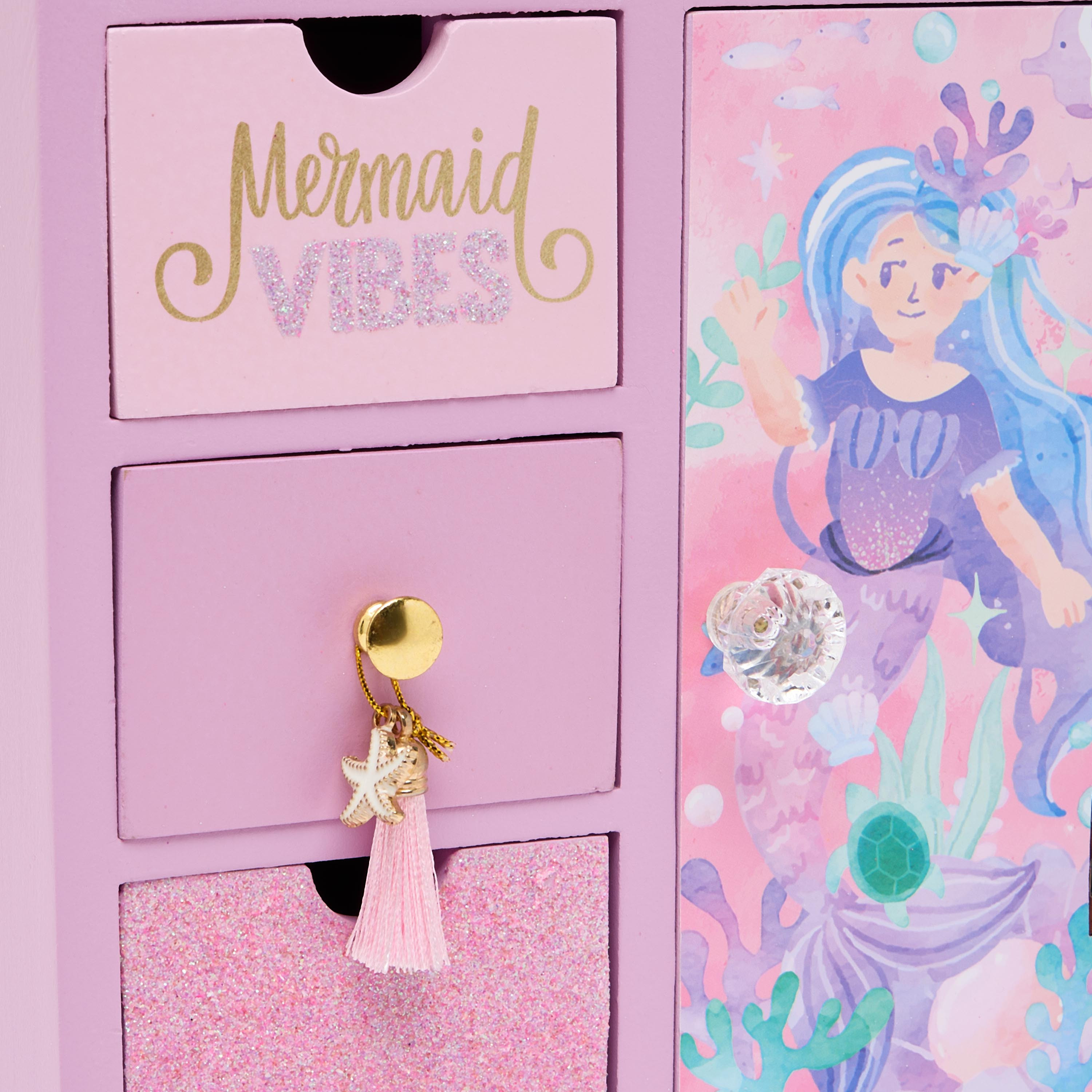 Findz 4-Compartment Jewellery Organizer with Mermaid Print - 18x10x25 cms-women-watchesandjewellery-jewellery-storage-image-5