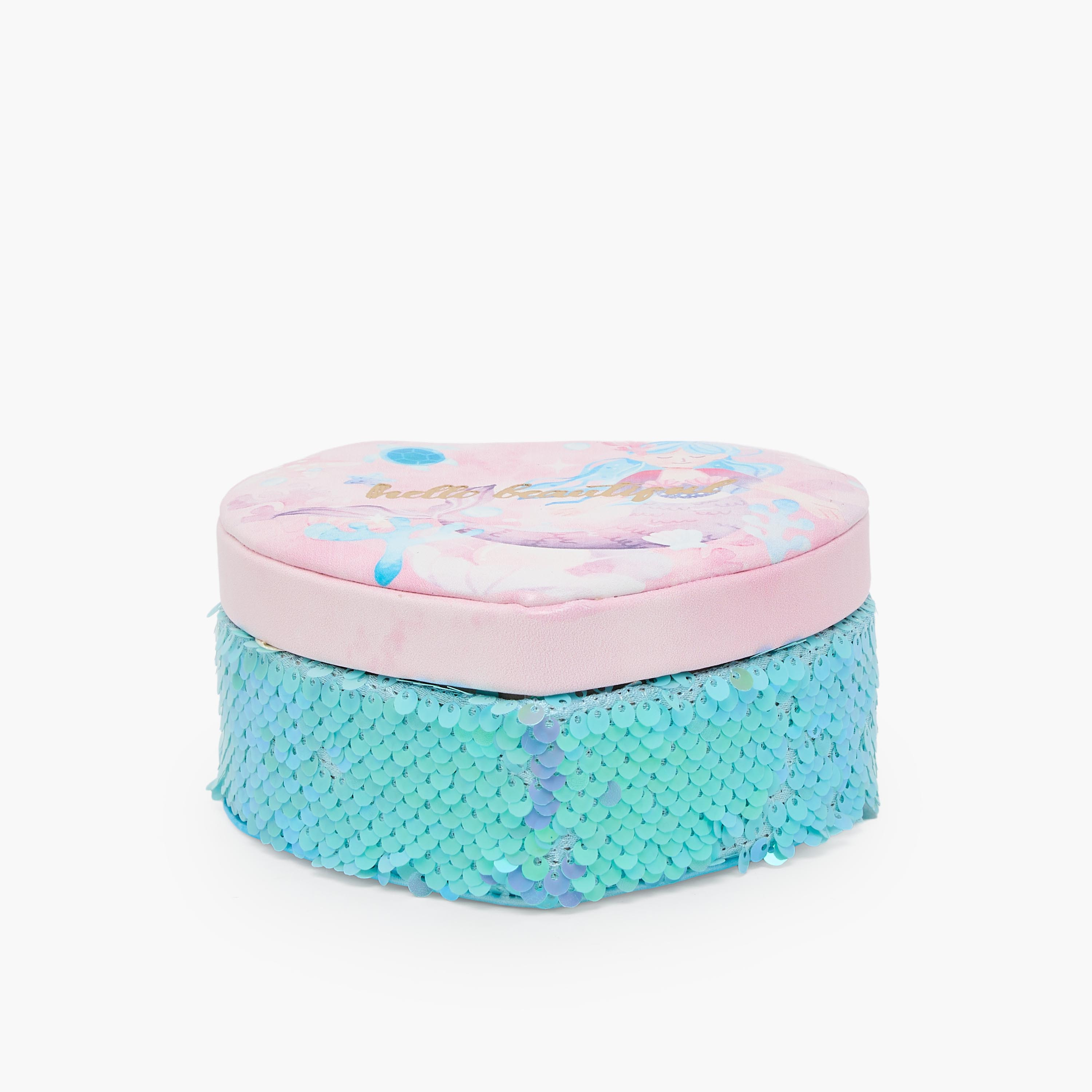 Findz 1-Compartment Jewellery Organiser with Mermaid Print - 13x12x6 cms-women-watchesandjewellery-jewellery-storage-image-1