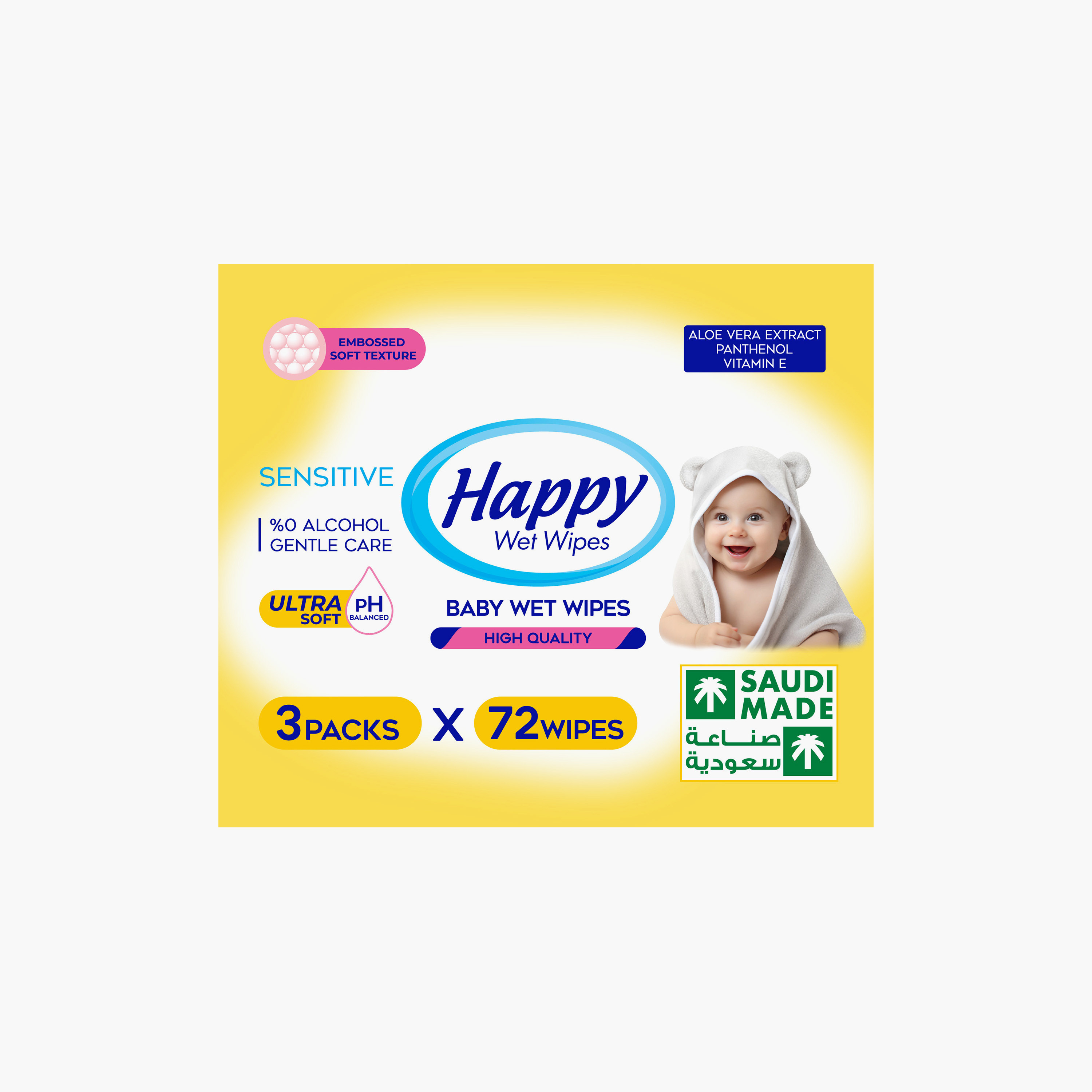 Happy 216-Piece Sensitive Soft Skin Wet Wipes-baby-diapering-babywipes-image-5
