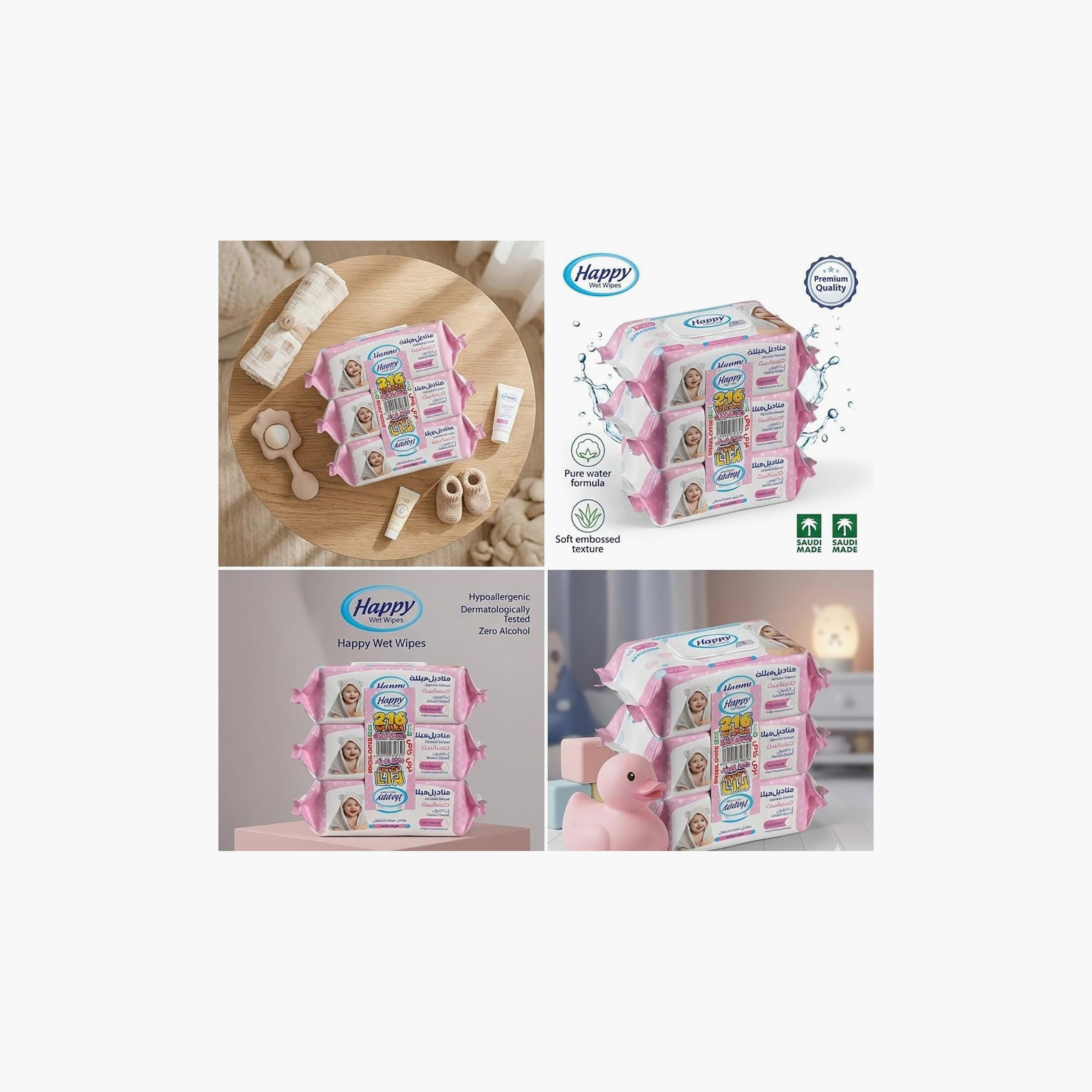 Happy 216-Piece Sensitive Soft Skin Wet Wipes-baby-diapering-babywipes-image-4