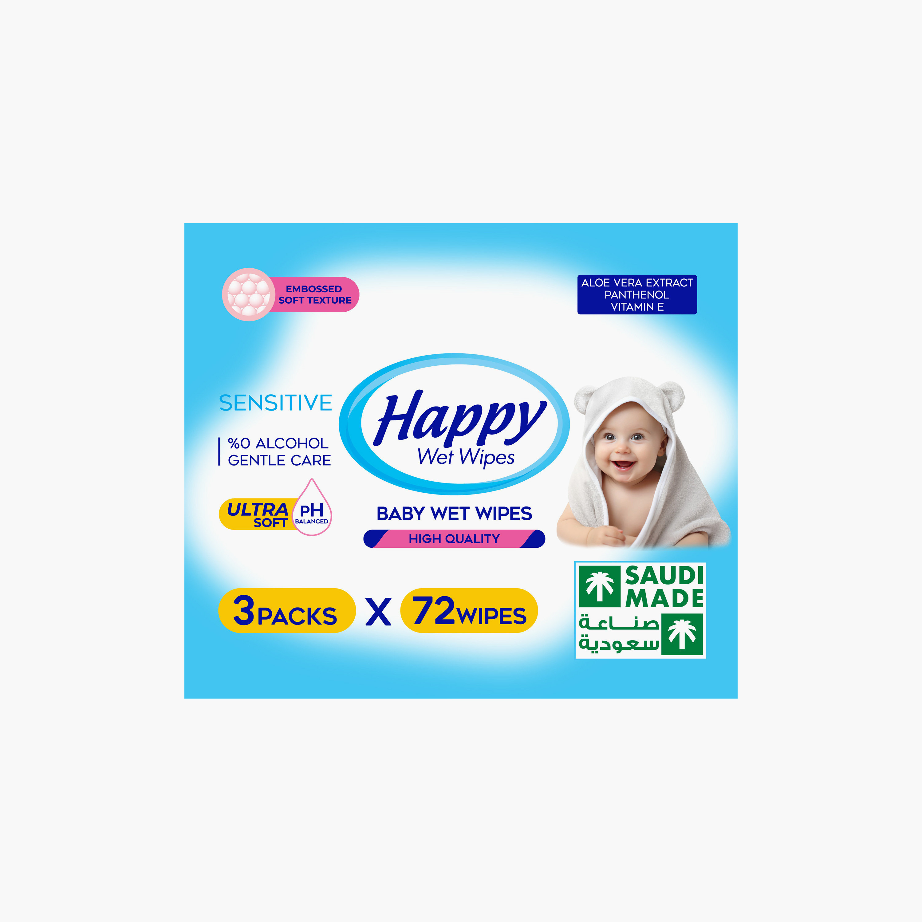 Happy 216-Piece Sensitive Soft Skin Wet Wipes-baby-diapering-babywipes-image-5