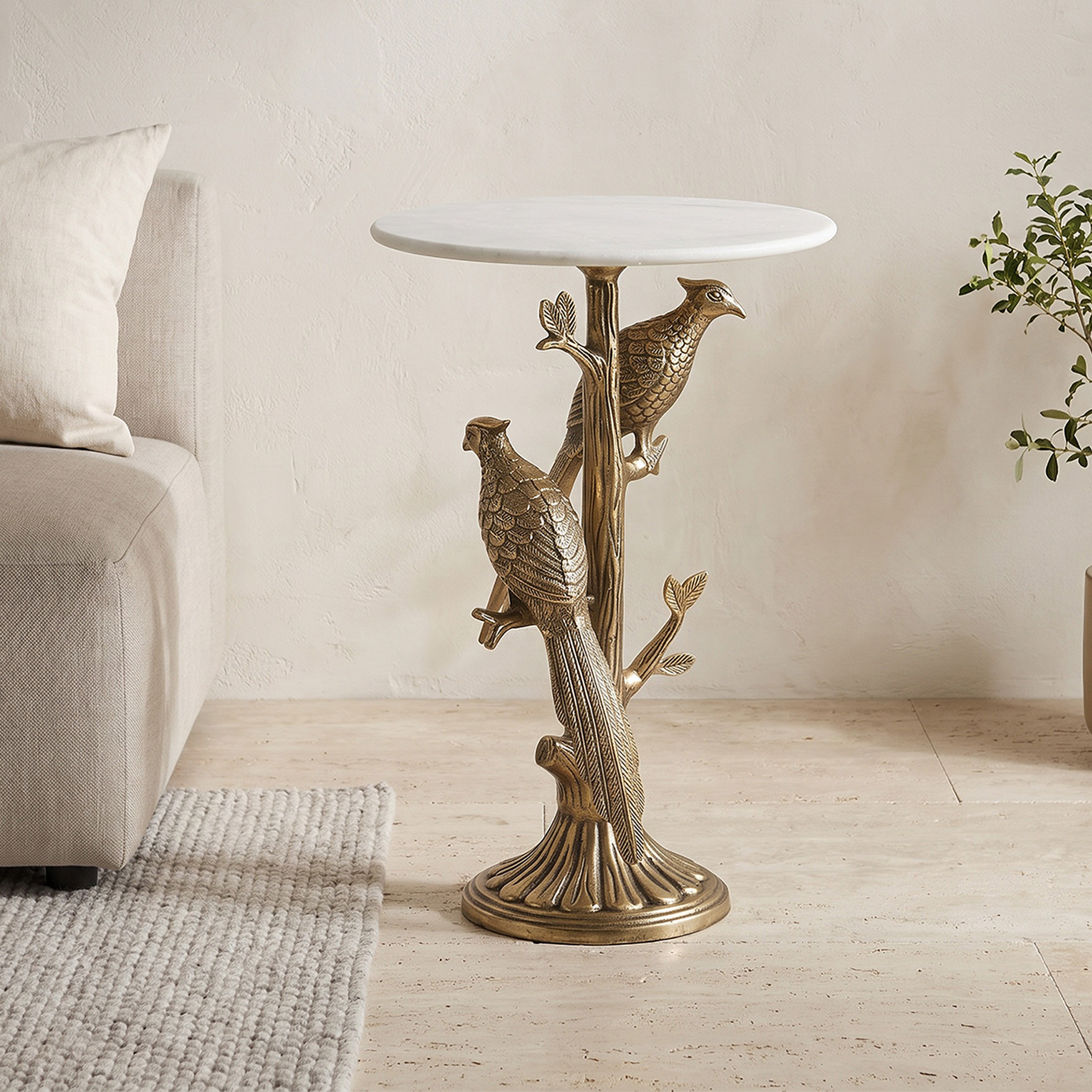طاولة زينة بسطح رخامي وزخارف طيور-furniture-livingroom-sideandendtables-image-1