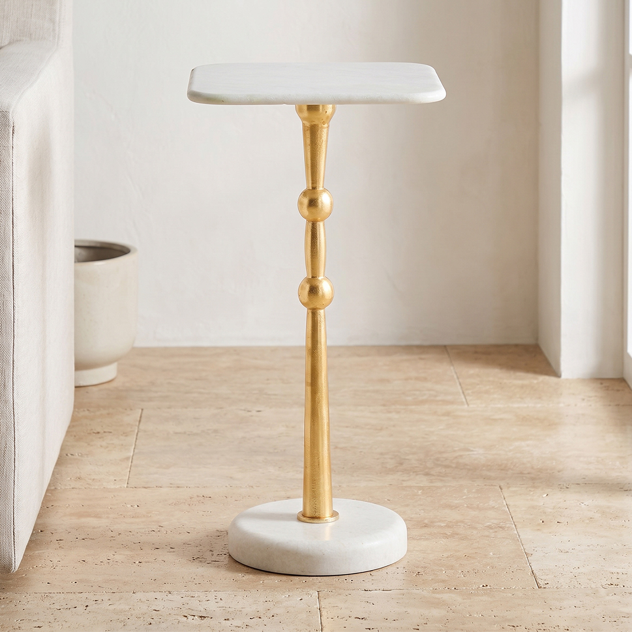Marble Top Accent Table - 55x30 cm-furniture-livingroom-sideandendtables-image-1