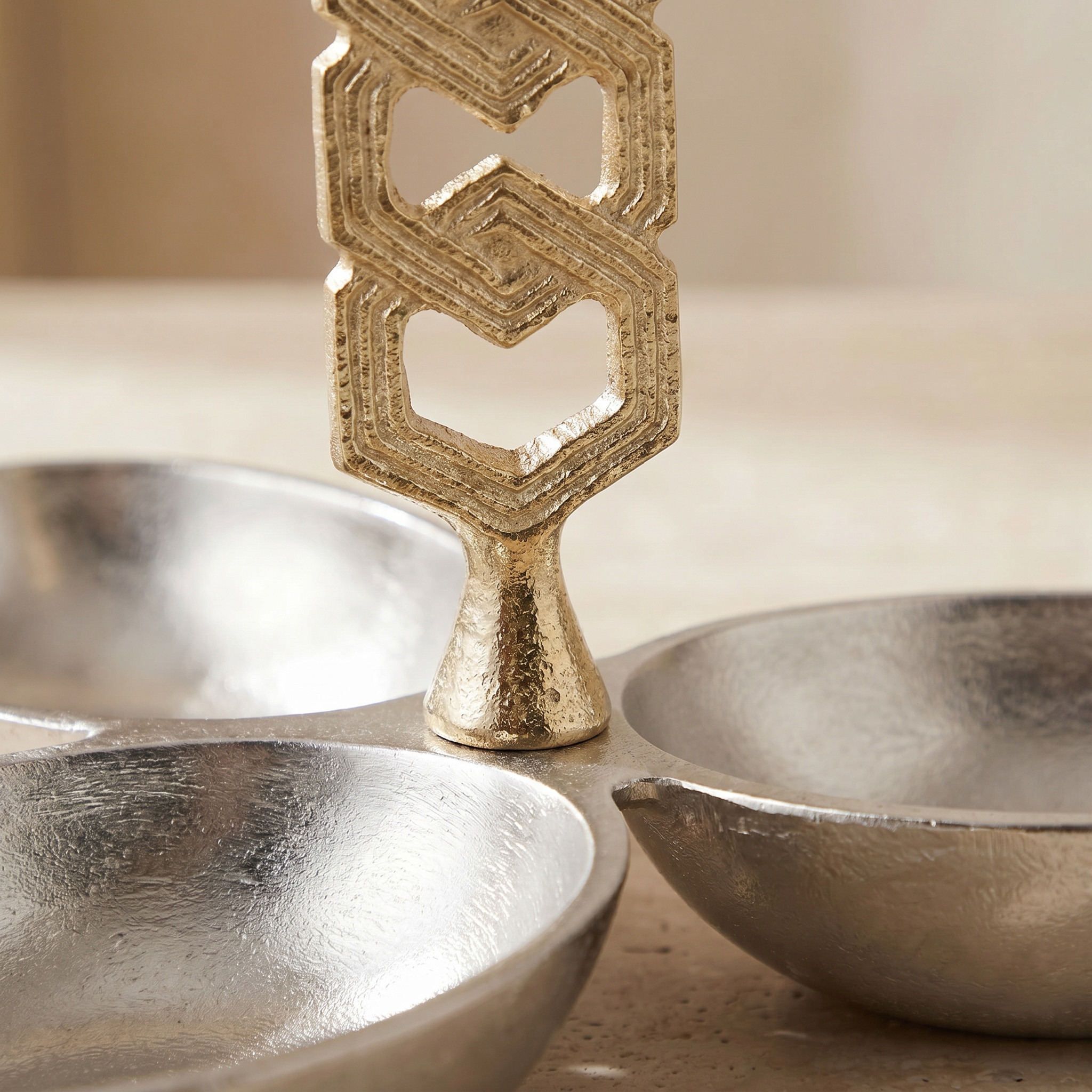 Hexa 3-Compartment Nut Bowl - 23x25 cms-household-dining-serveware-servingtrays-image-3