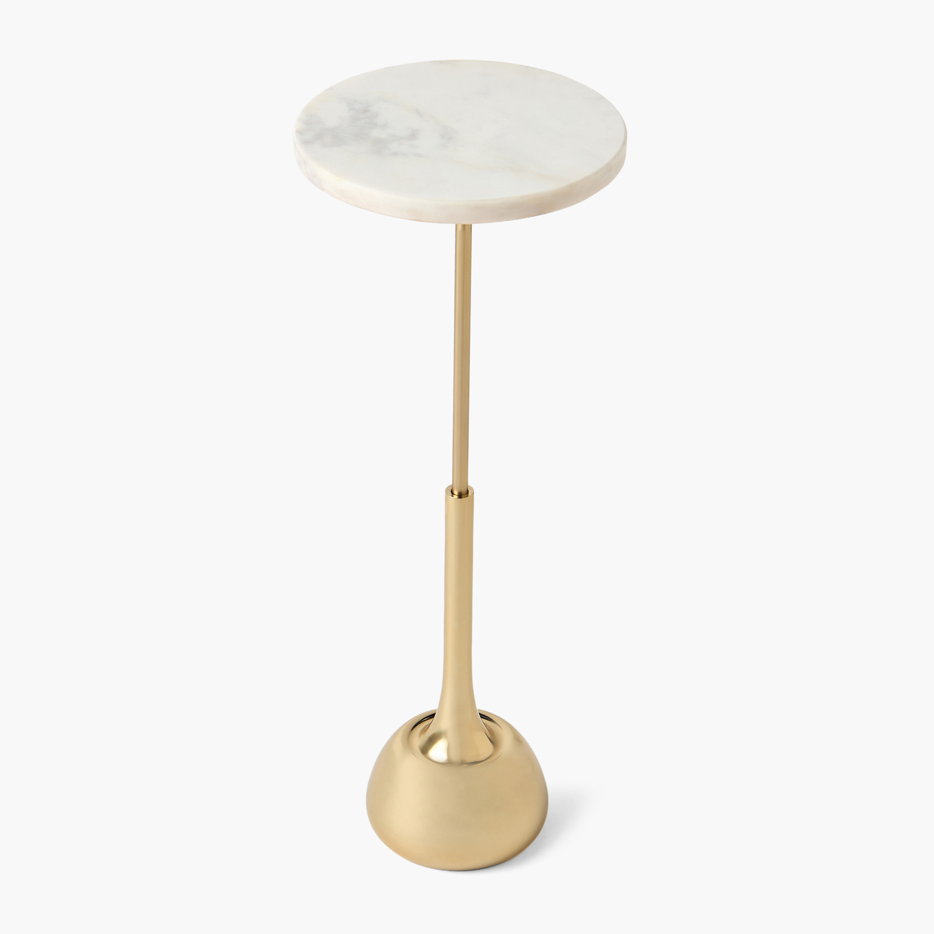 Marble Top Side Table with Pedestal Base - 60 cms-furniture-livingroom-sideandendtables-image-2