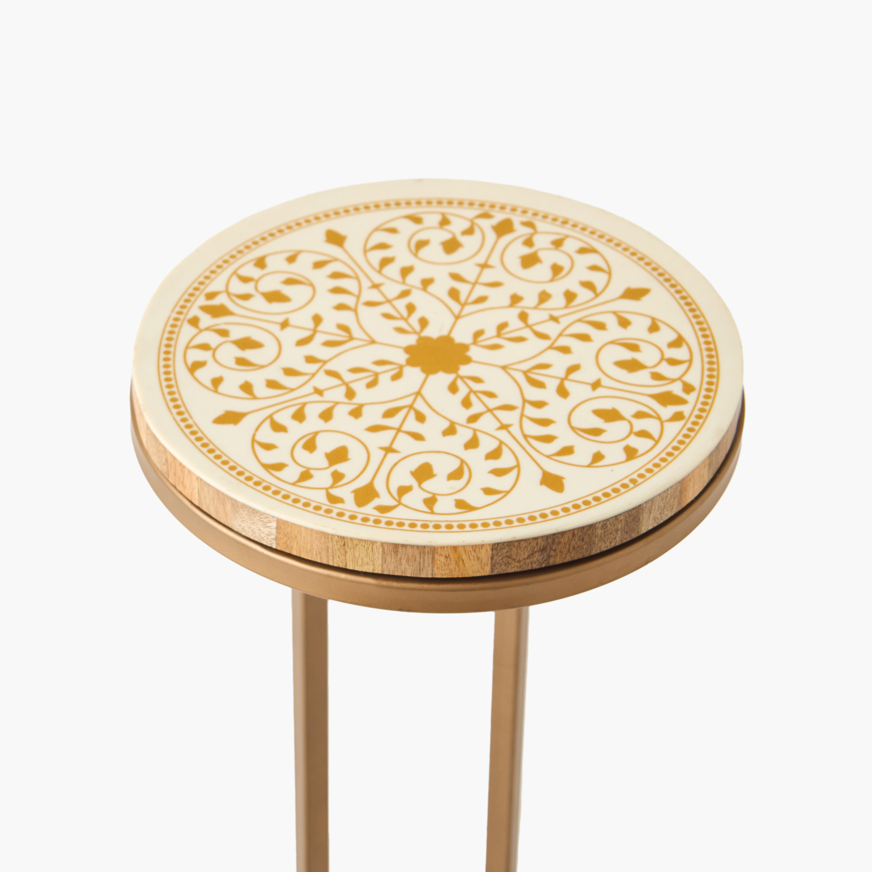 Resin Top Side Table with Pedestal Base - 58 cms-furniture-livingroom-sideandendtables-image-3