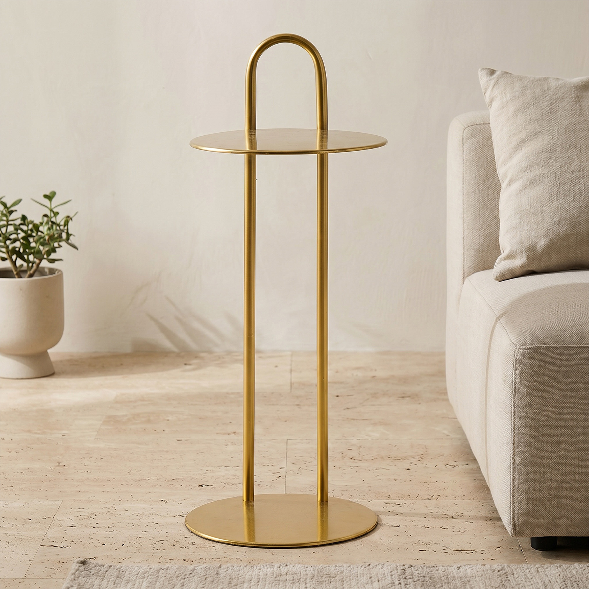 Metal Top Accent Table - 28x25x65 cm-furniture-livingroom-sideandendtables-image-1