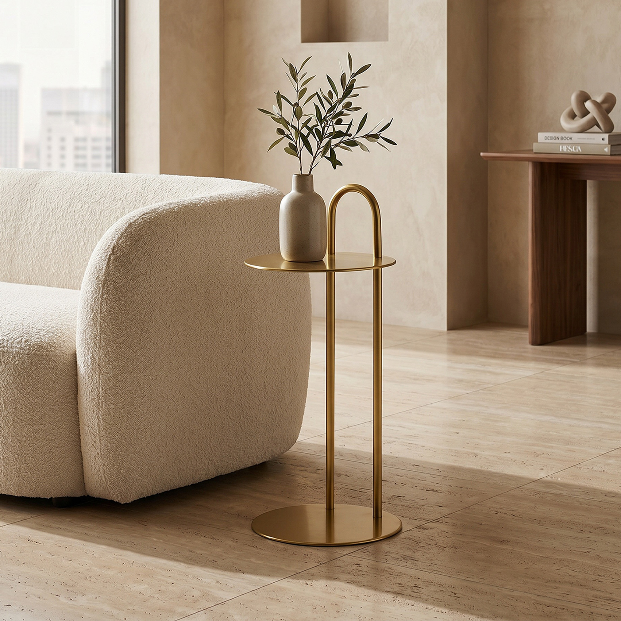 Metal Top Accent Table - 28x25x65 cm-furniture-livingroom-sideandendtables-image-4