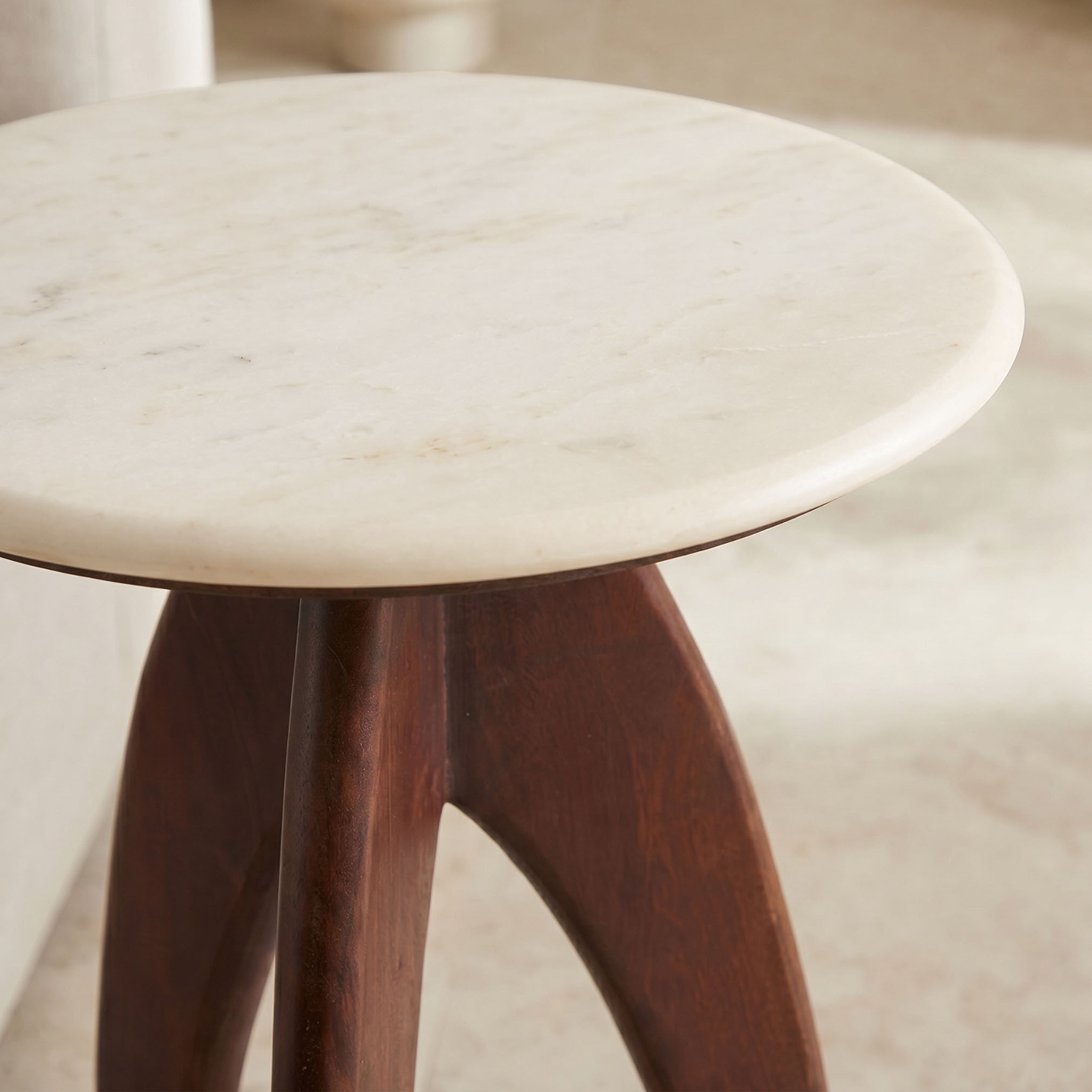 Marble Top Accent Table with Tripod Base - 59x41 cms-furniture-livingroom-sideandendtables-image-2