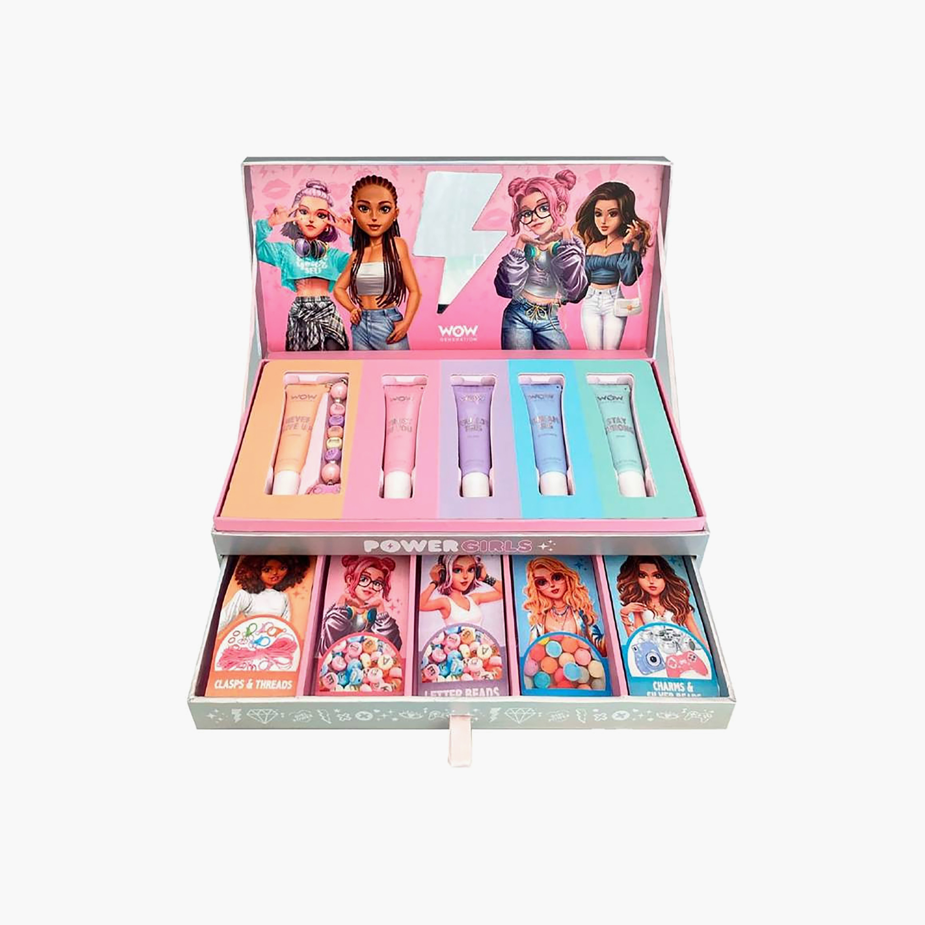 مجموعة ملمع شفاه باور جيرلز مع تعليقات من واو جينيريشن - 5 قطع-toys-roleplay-makeupandcosmeticsets-image-3
