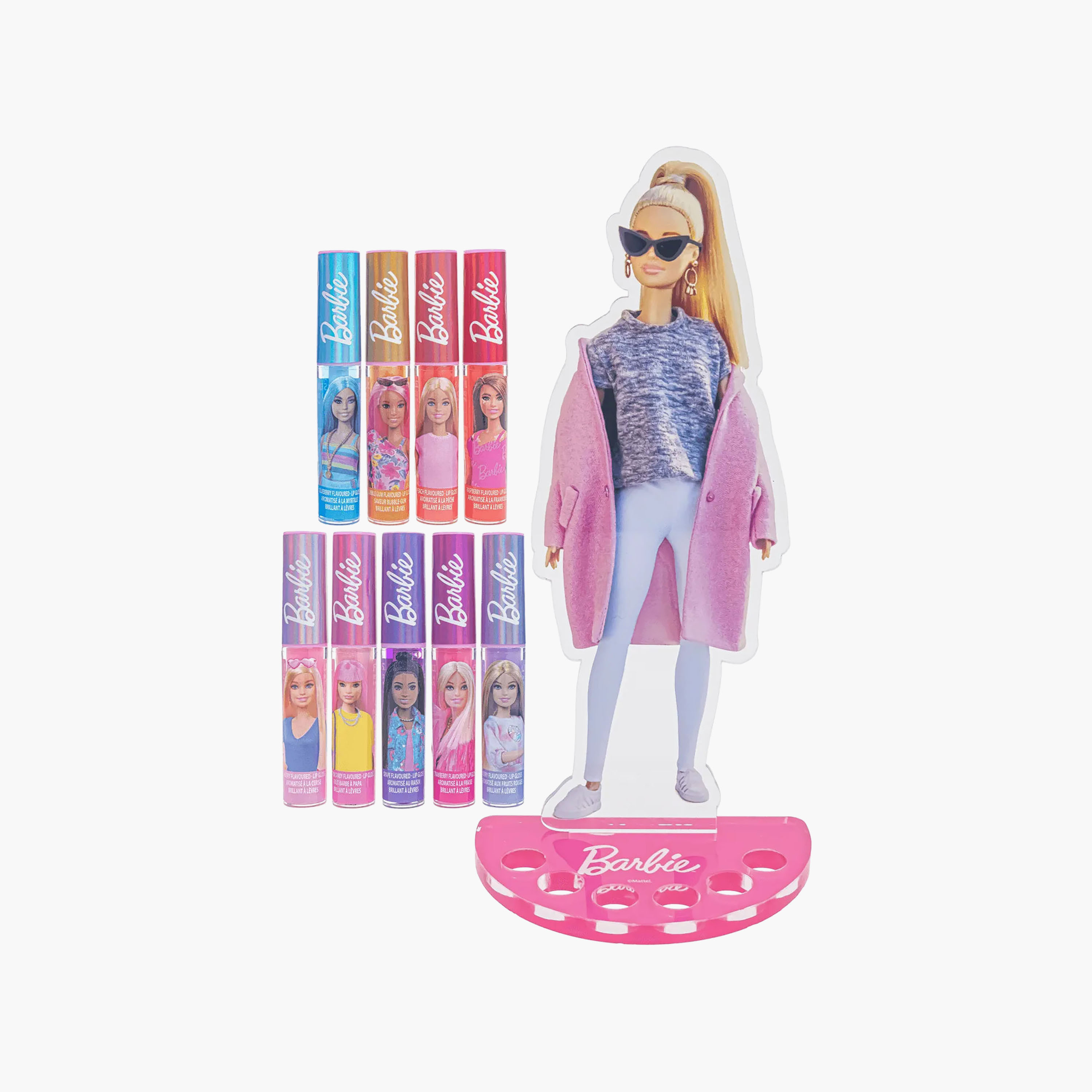 مجموعة ملمع شفاه باربي 9 قطع مع حامل أكريليك من تاونلي-toys-roleplay-makeupandcosmeticsets-image-1