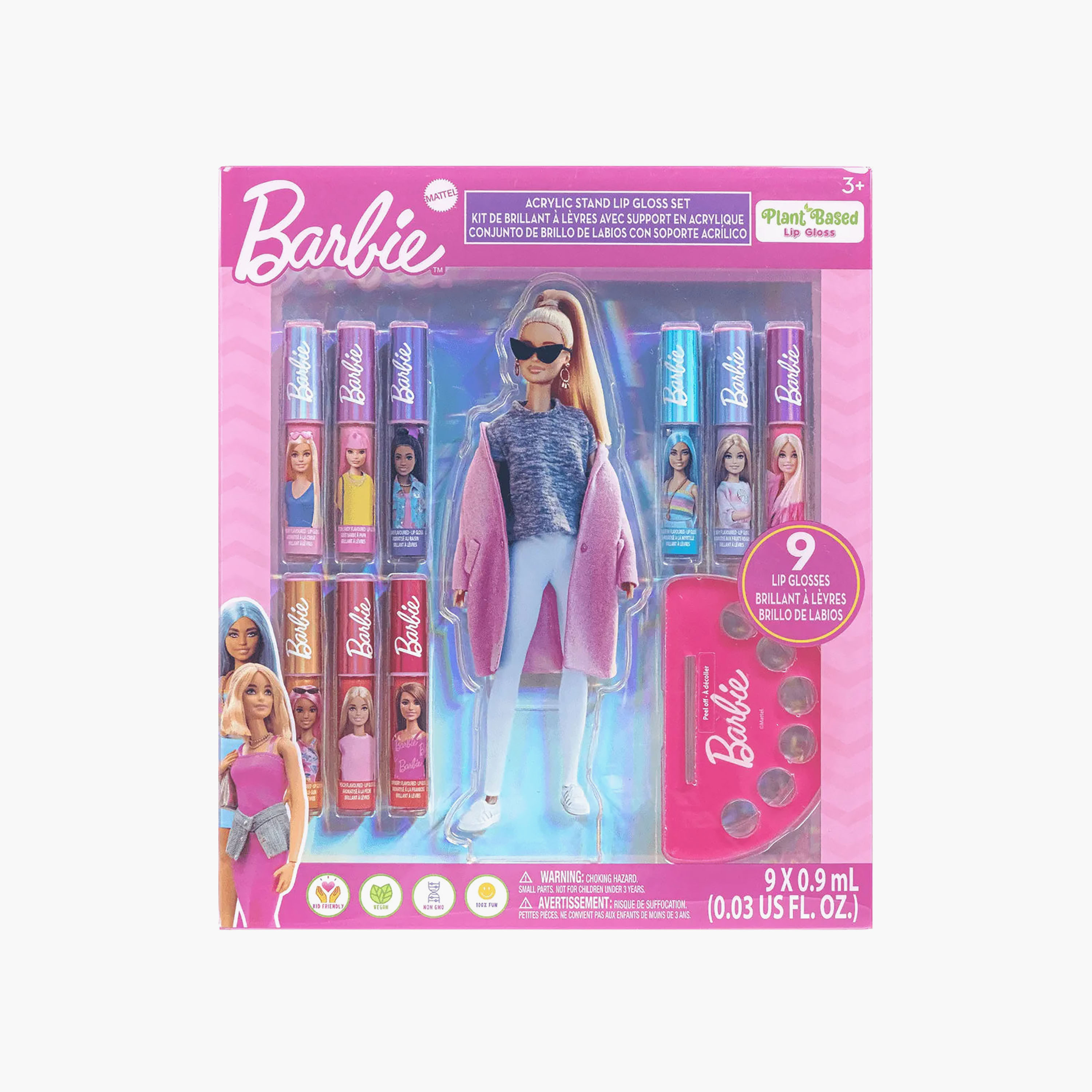 مجموعة ملمع شفاه باربي 9 قطع مع حامل أكريليك من تاونلي-toys-roleplay-makeupandcosmeticsets-image-2