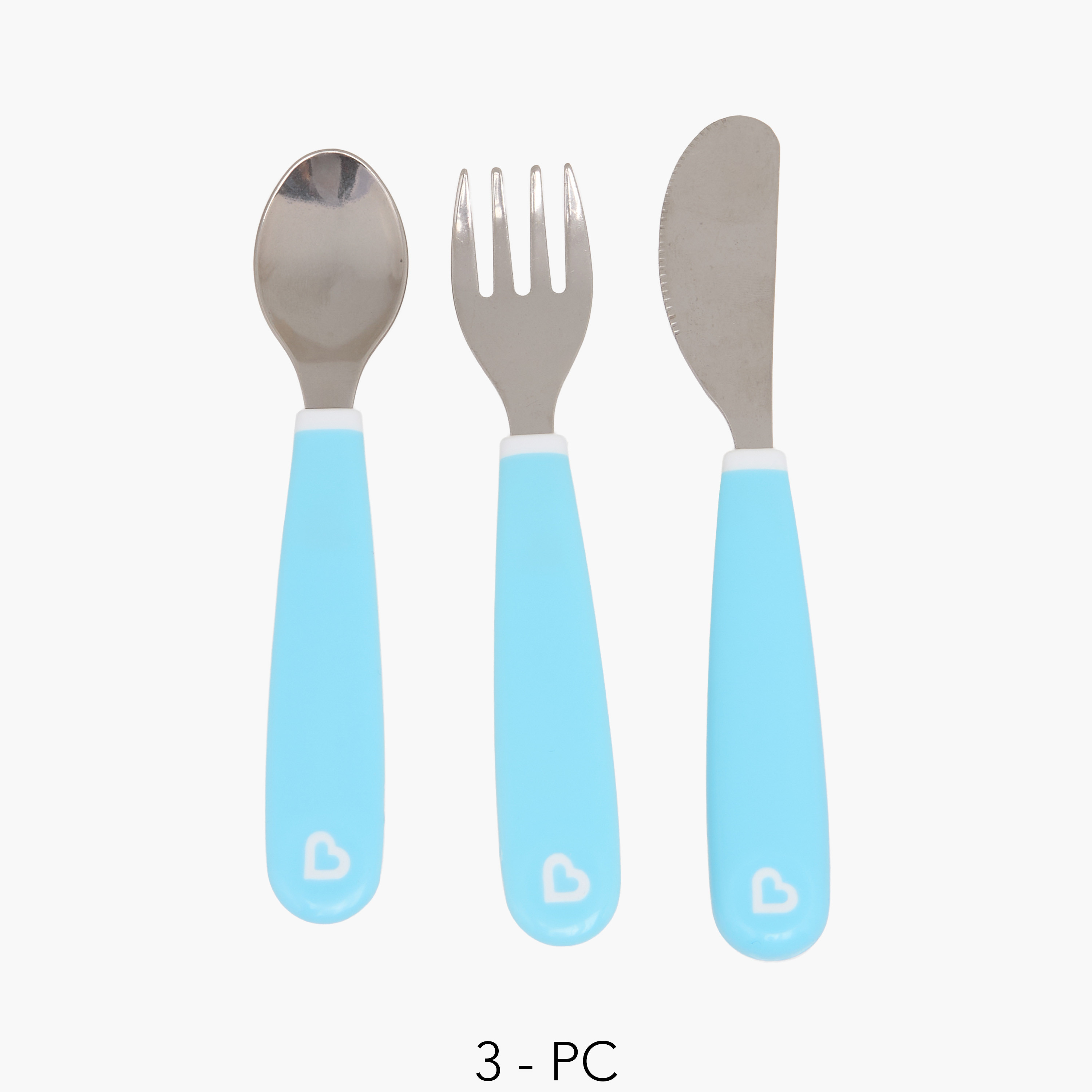 Munchkin Mealtime Set with Spoon, Fork, Knife, Stainless Steel-baby-feeding-mealtimeessentials-image-1
