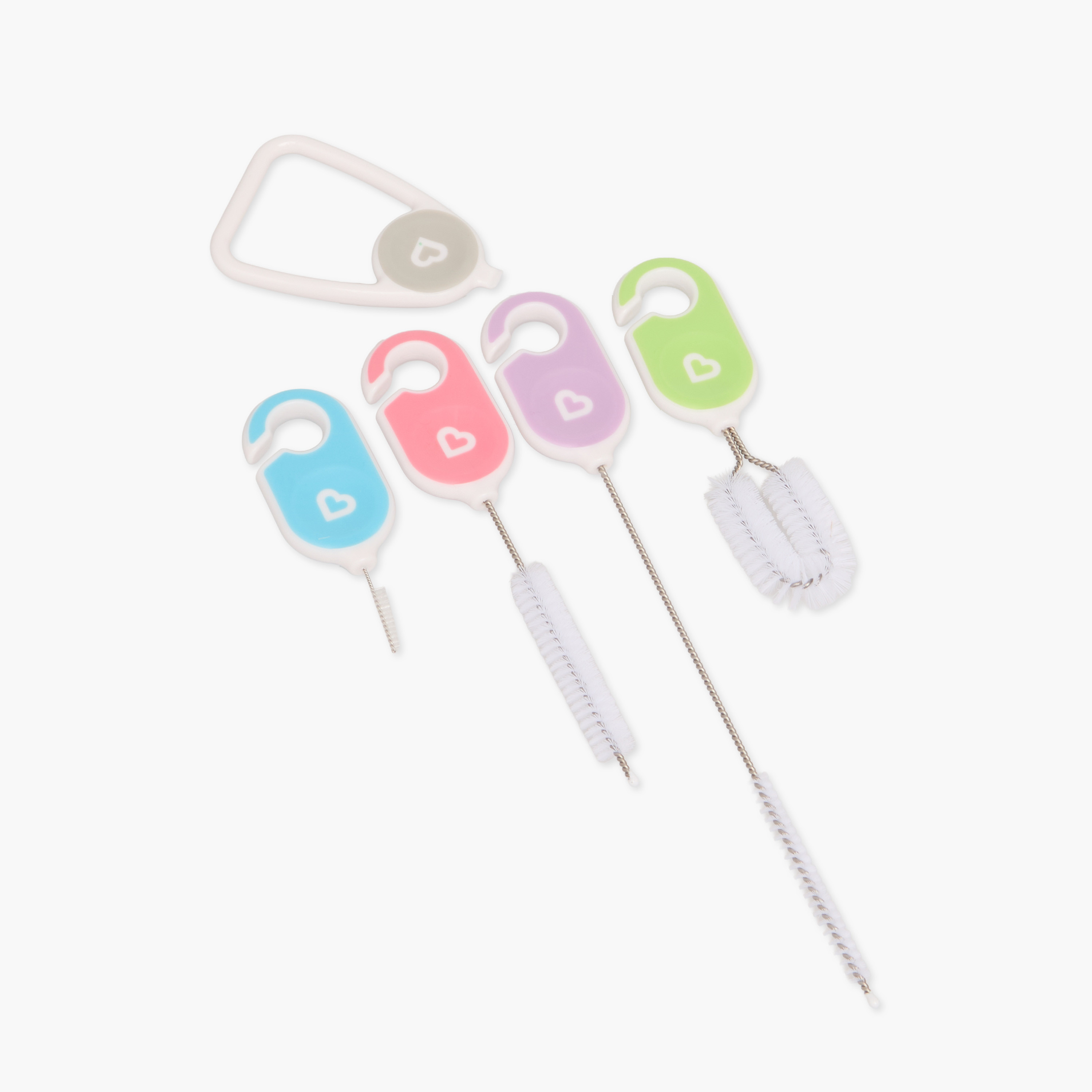 Pack of 4 Munchkin Bottle and Cup Cleaning Brush Set with Key Ring-baby-feeding-accessories-image-1