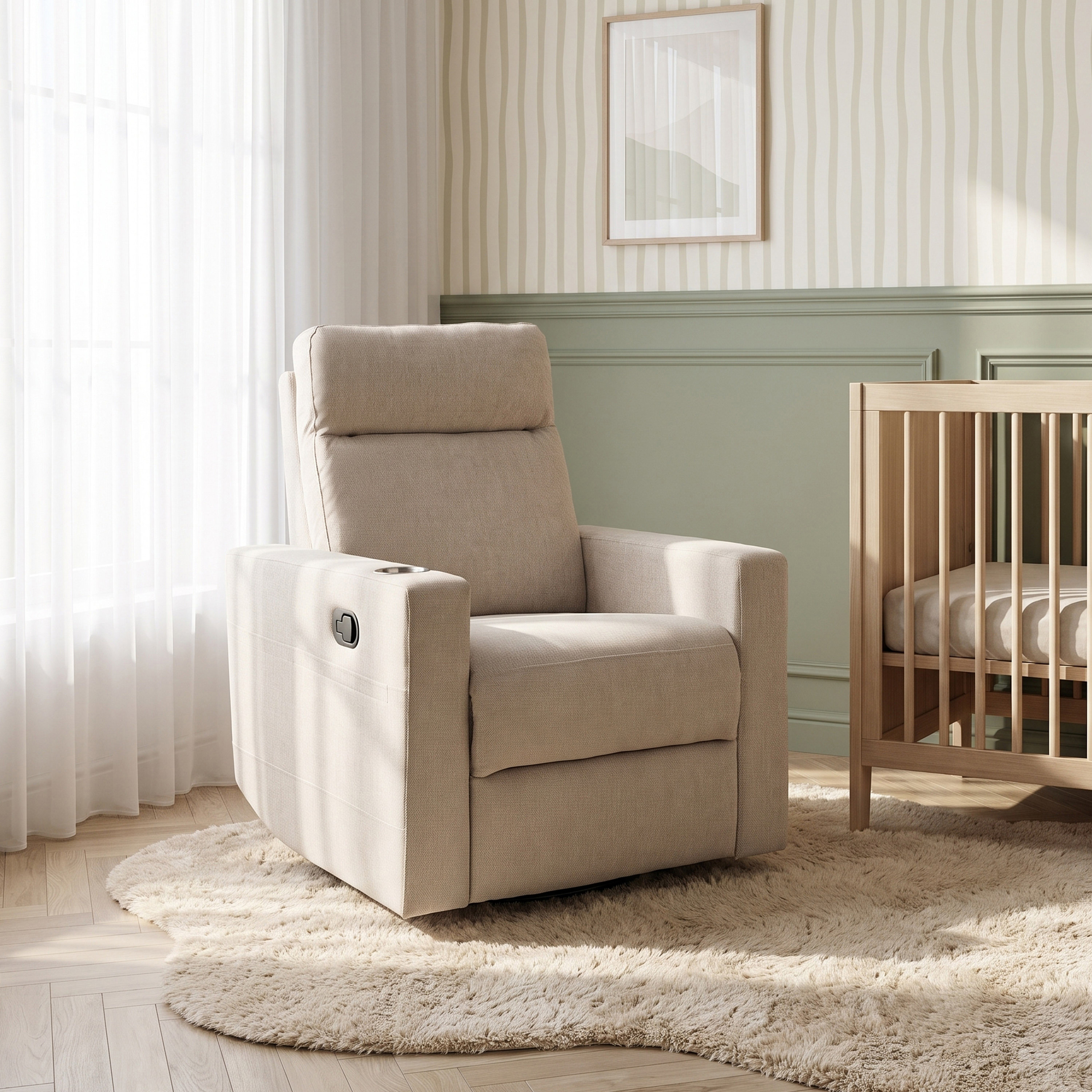 كرسي سيمبسون هزّاز قابل للإمالة مع حامل أكواب من جيجلز-baby-nursery-furniture-rockingchairs-image-1