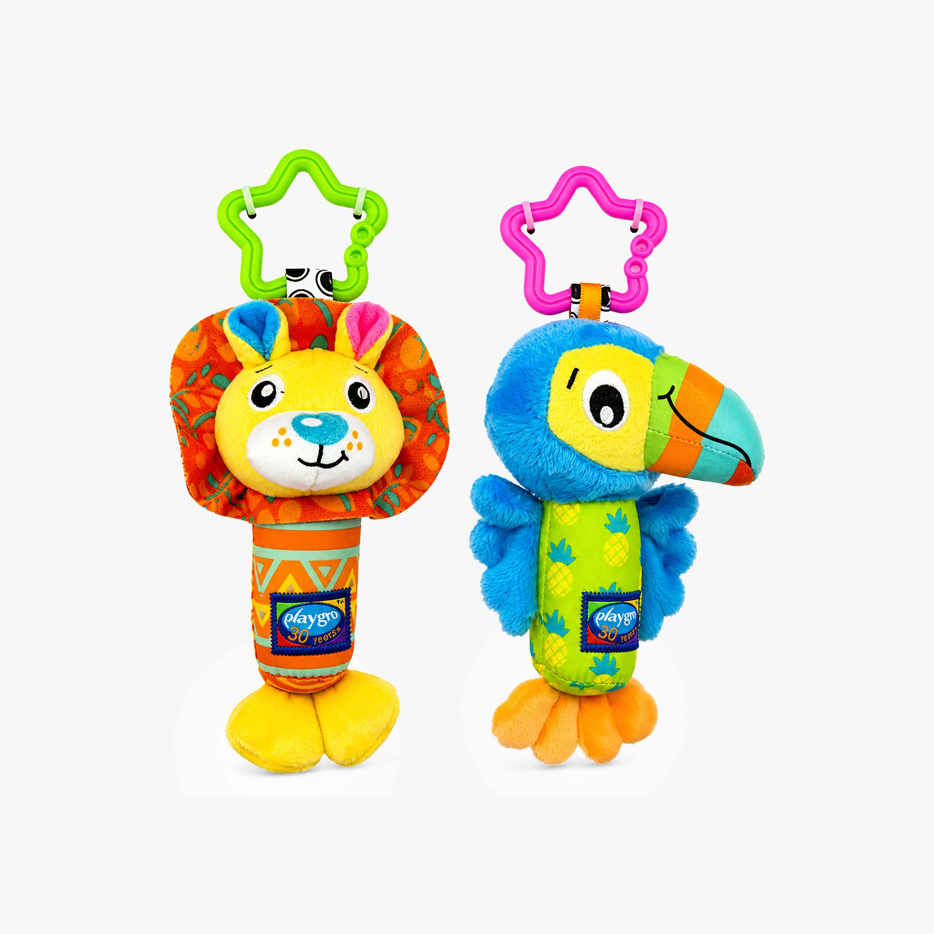 Playgro Tinkle Duo 2-Piece Rattle Set with Star Clip-baby-gear-travelaccessories-image-1