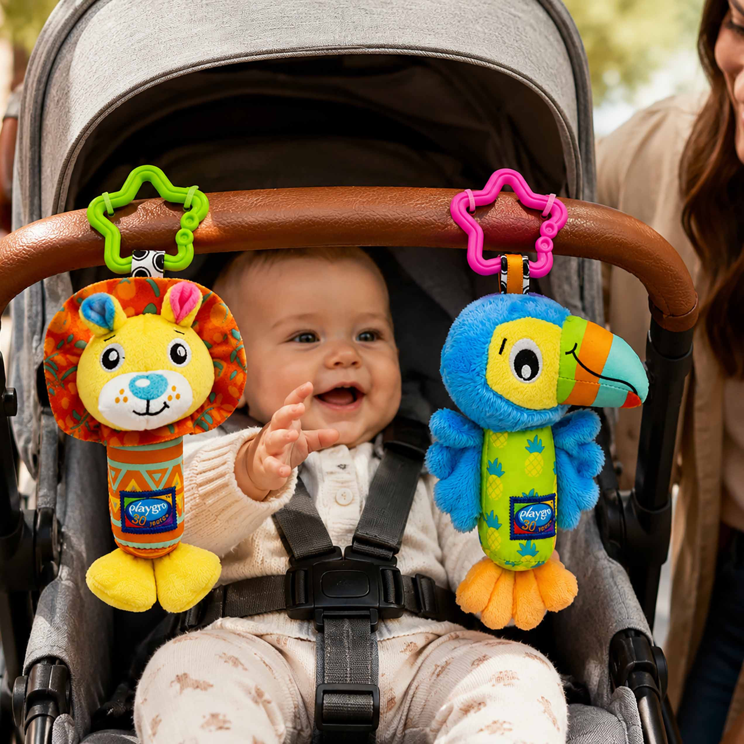Playgro Tinkle Duo 2-Piece Rattle Set with Star Clip-baby-gear-travelaccessories-image-5