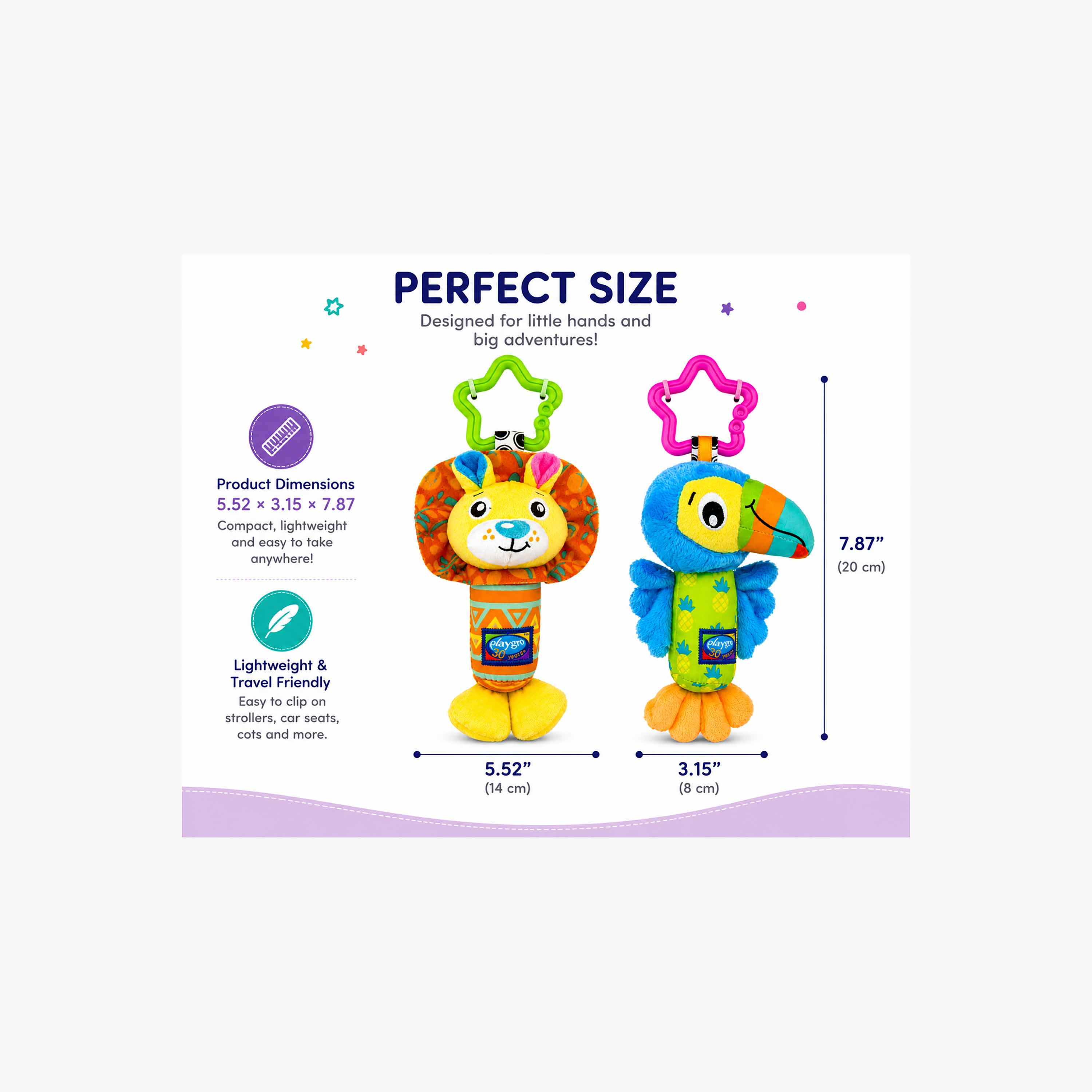 Playgro Tinkle Duo 2-Piece Rattle Set with Star Clip-baby-gear-travelaccessories-image-6